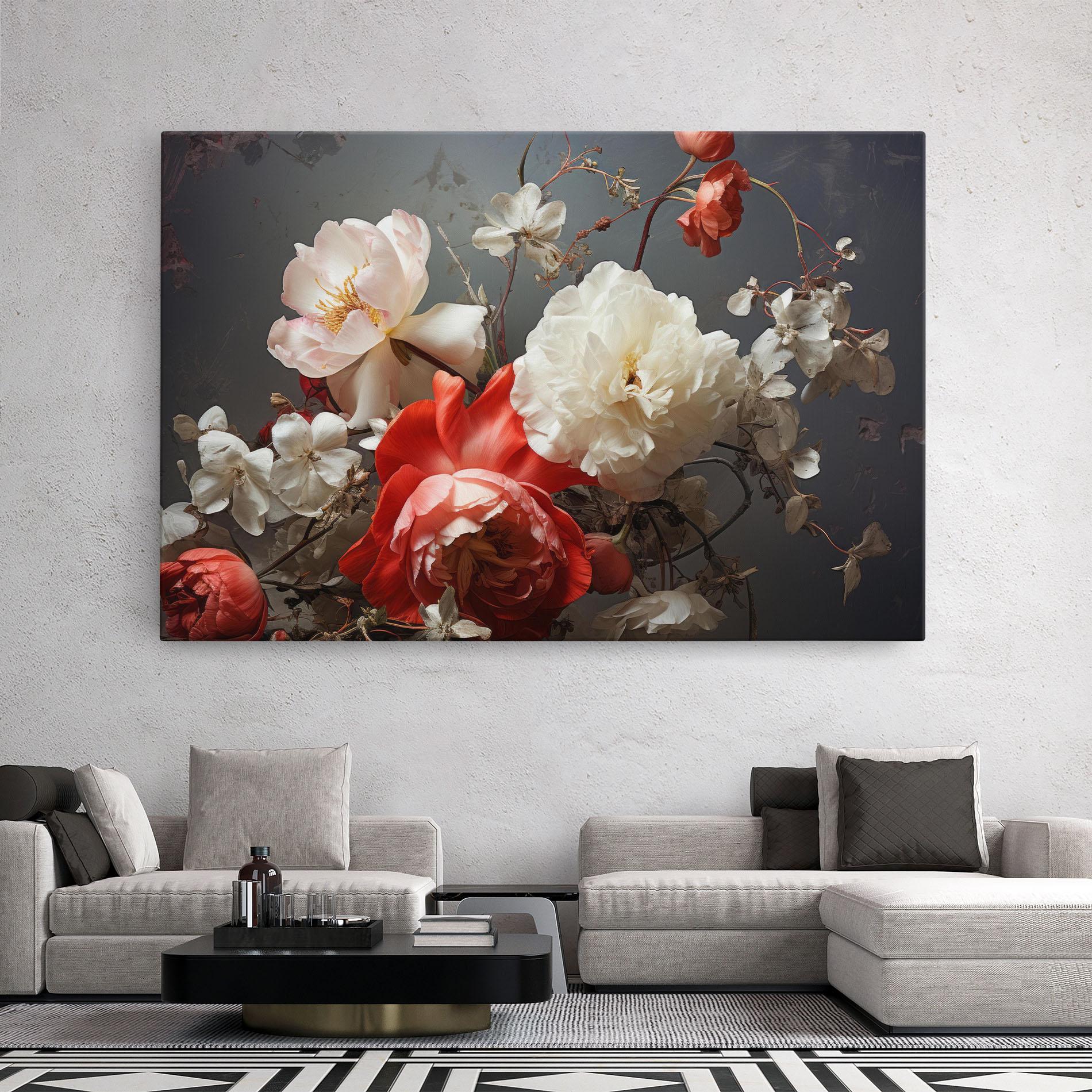 Tablou Canvas White Red Roses mockup 2