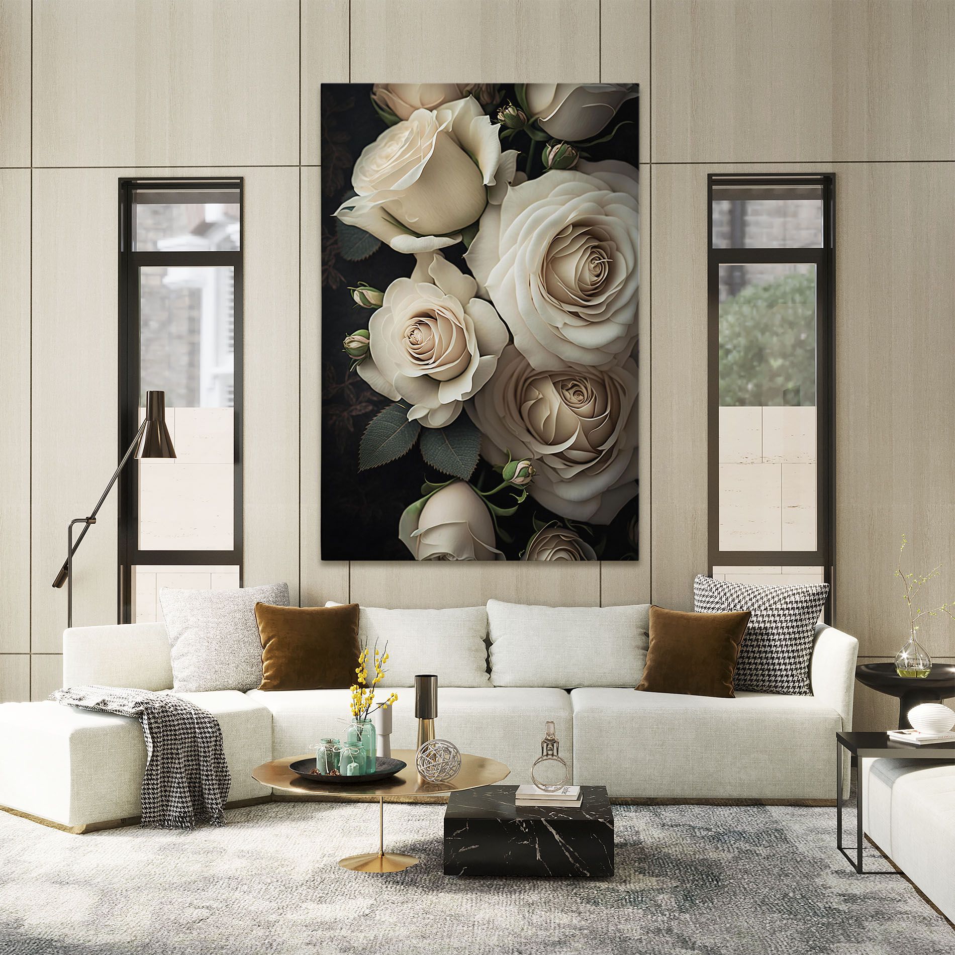 Cream Roses Close Up mockup 2