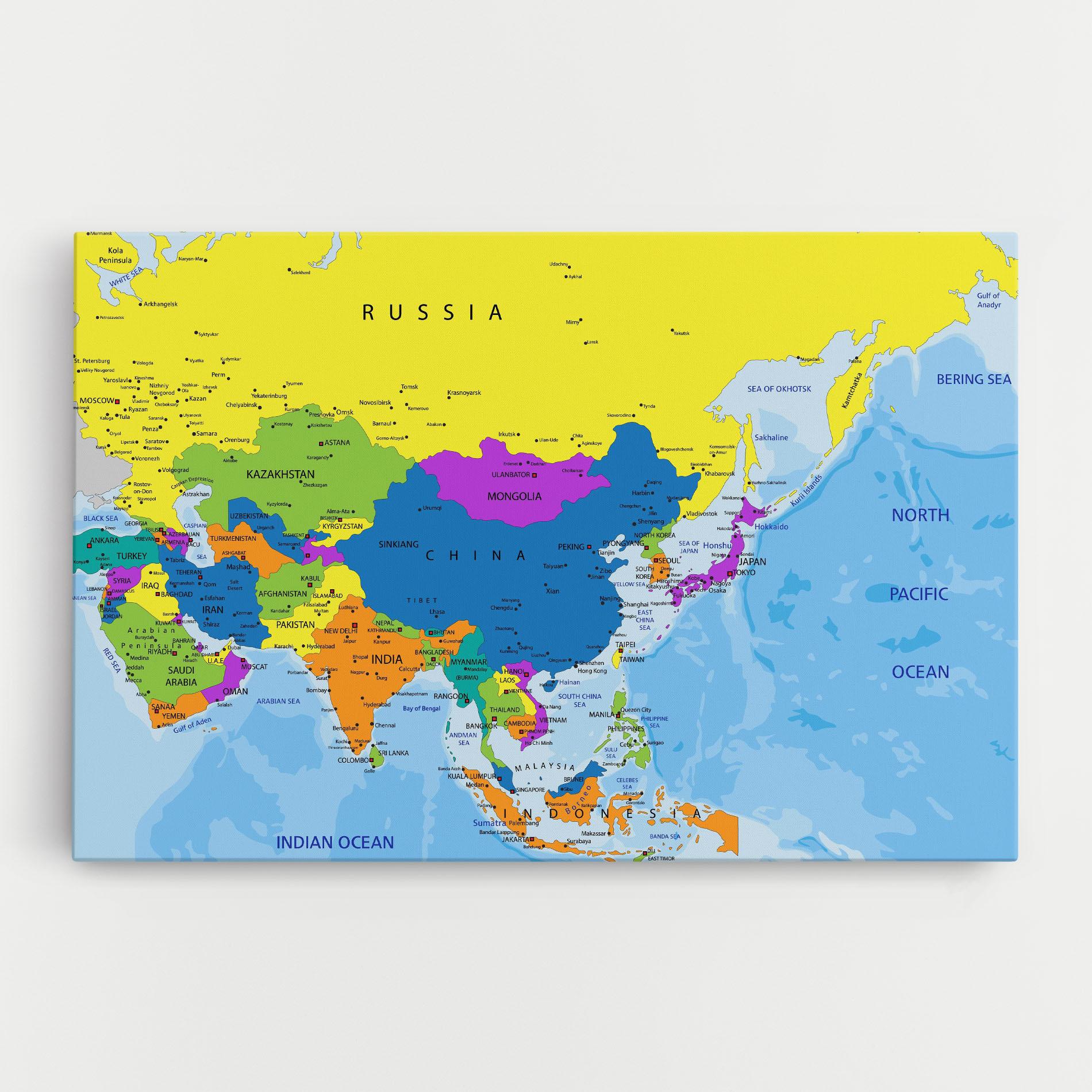 Tablou Canvas Asia Color Map mockup 0
