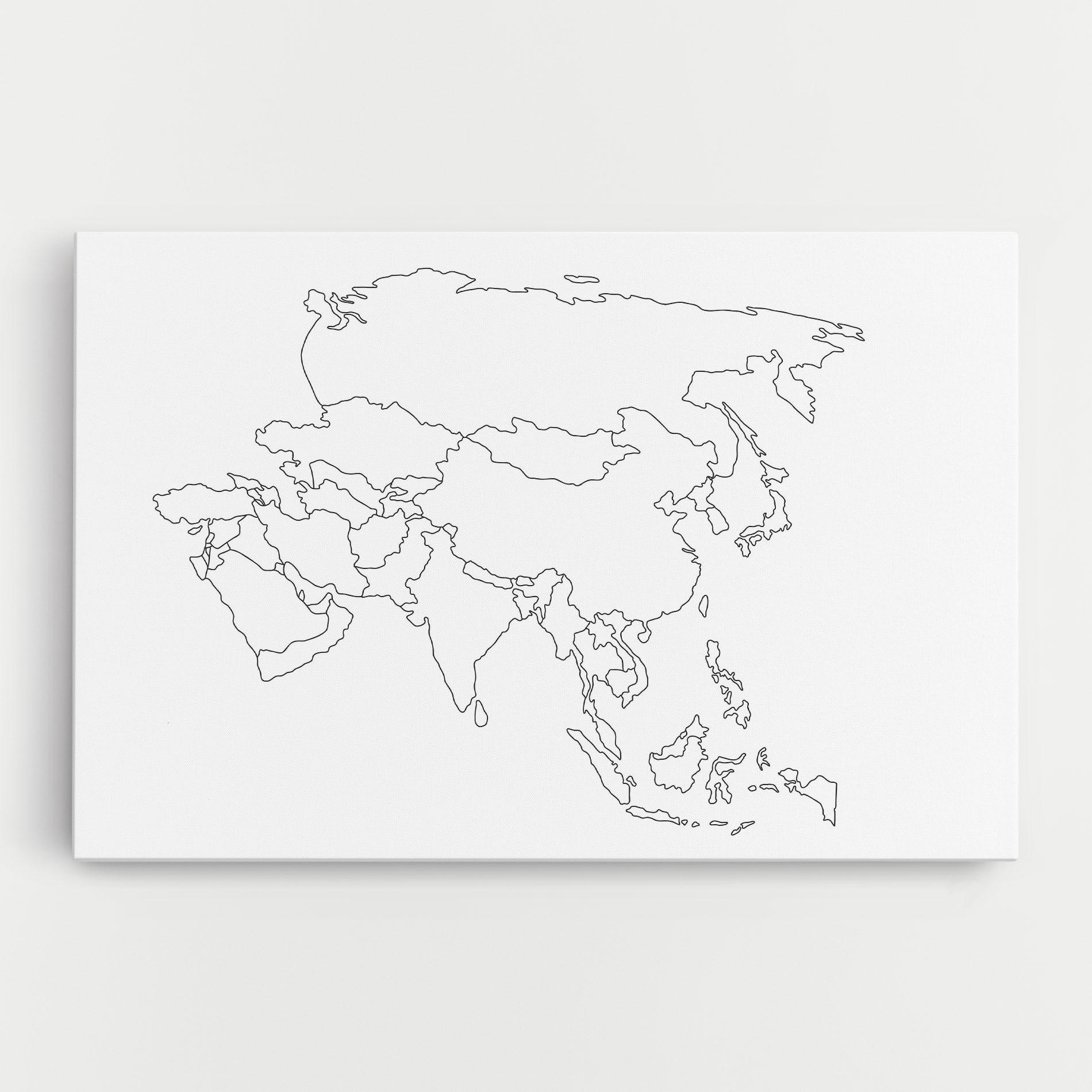 Tablou Canvas Asia Map Line mockup 0