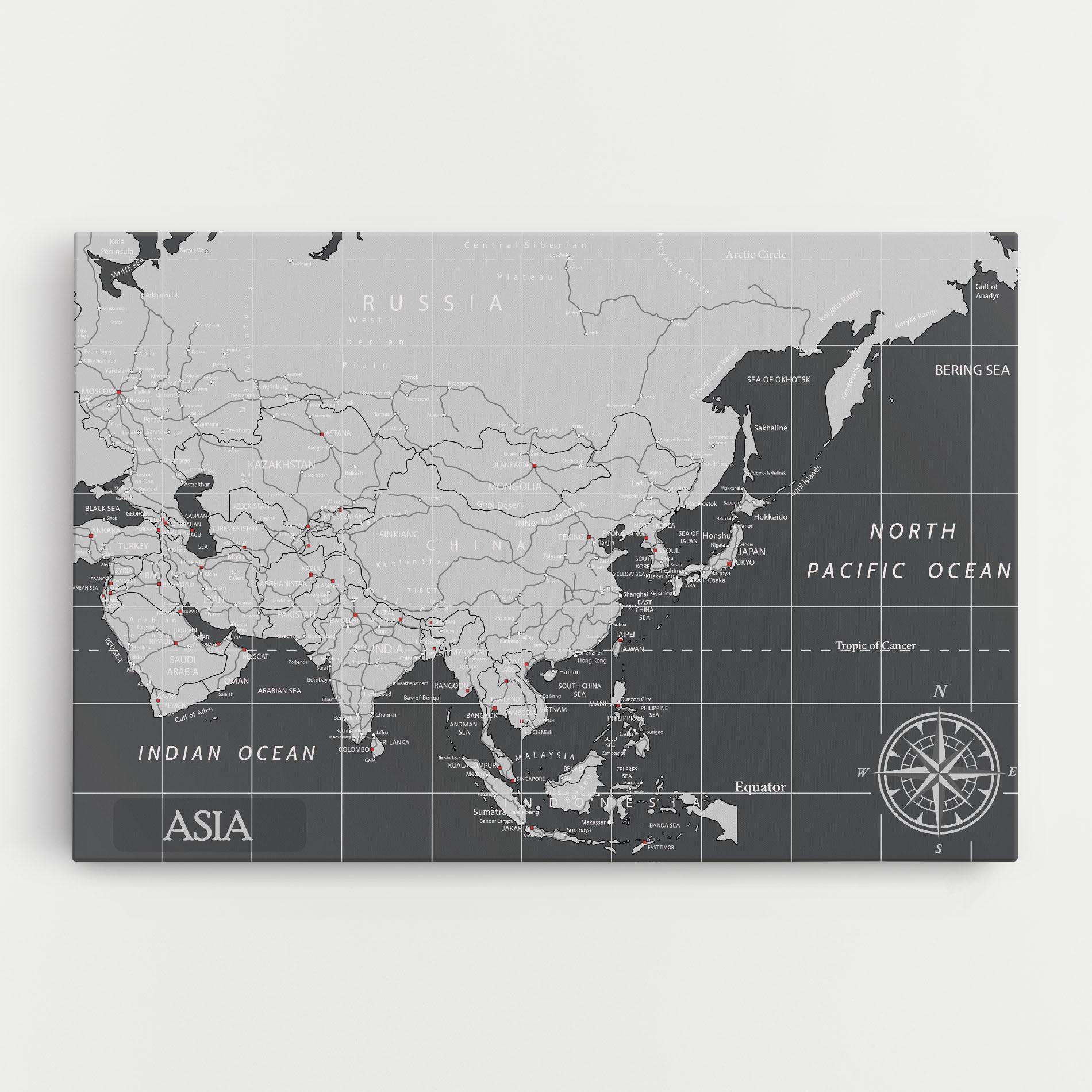 Tablou Canvas Asia Minimal Map mockup 0