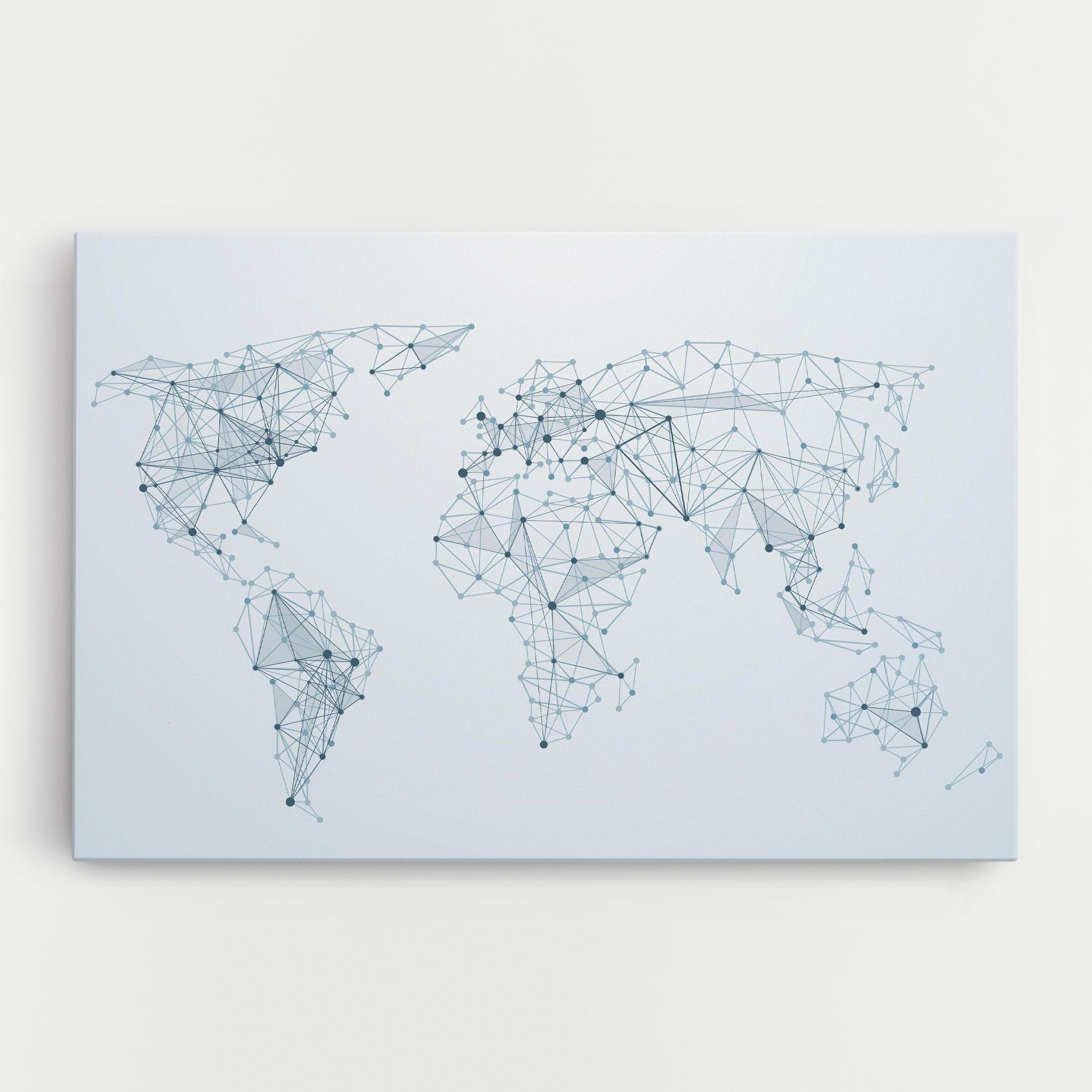 Tablou Canvas Blue Line Map mockup 0