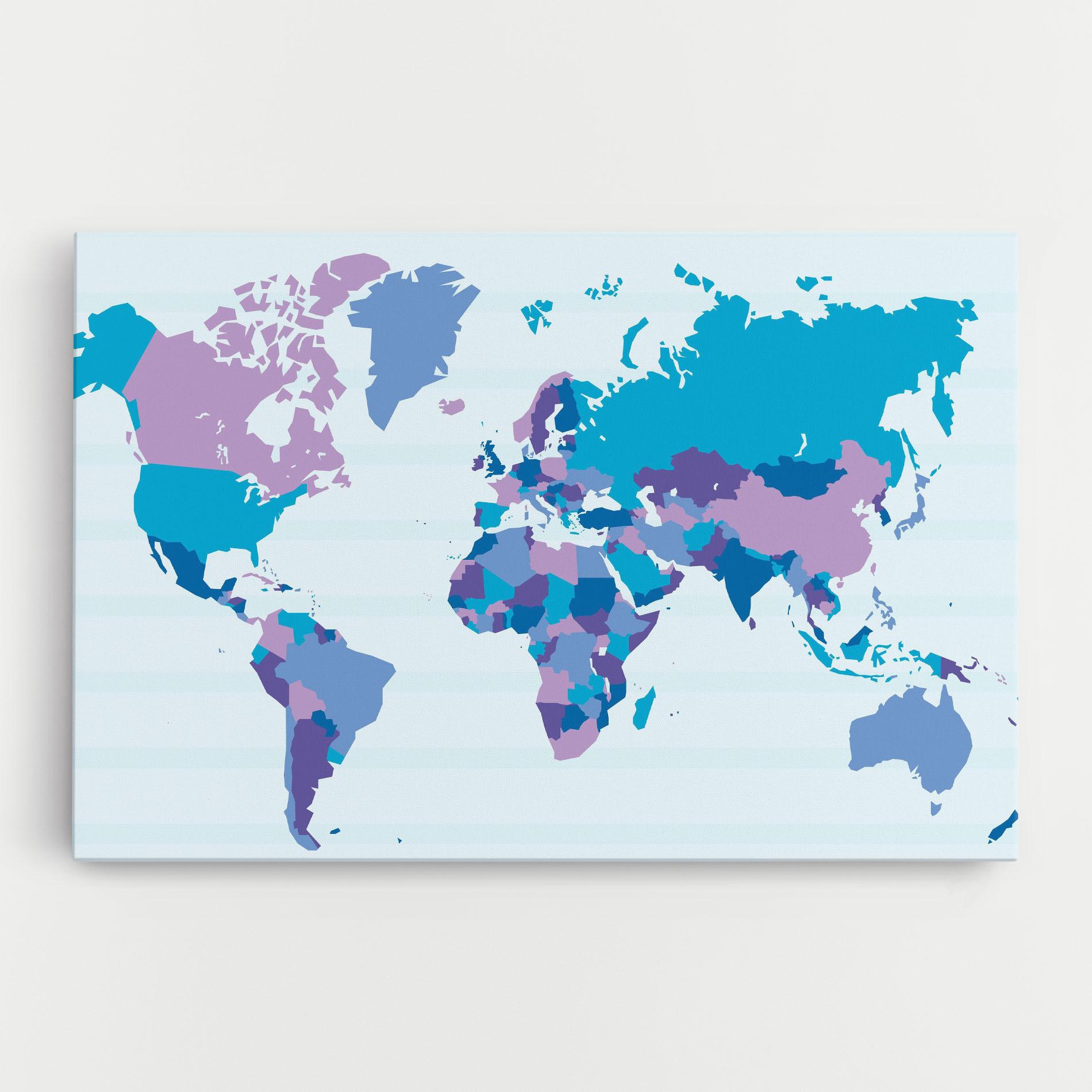 Tablou Canvas Blue Purple Map mockup 0