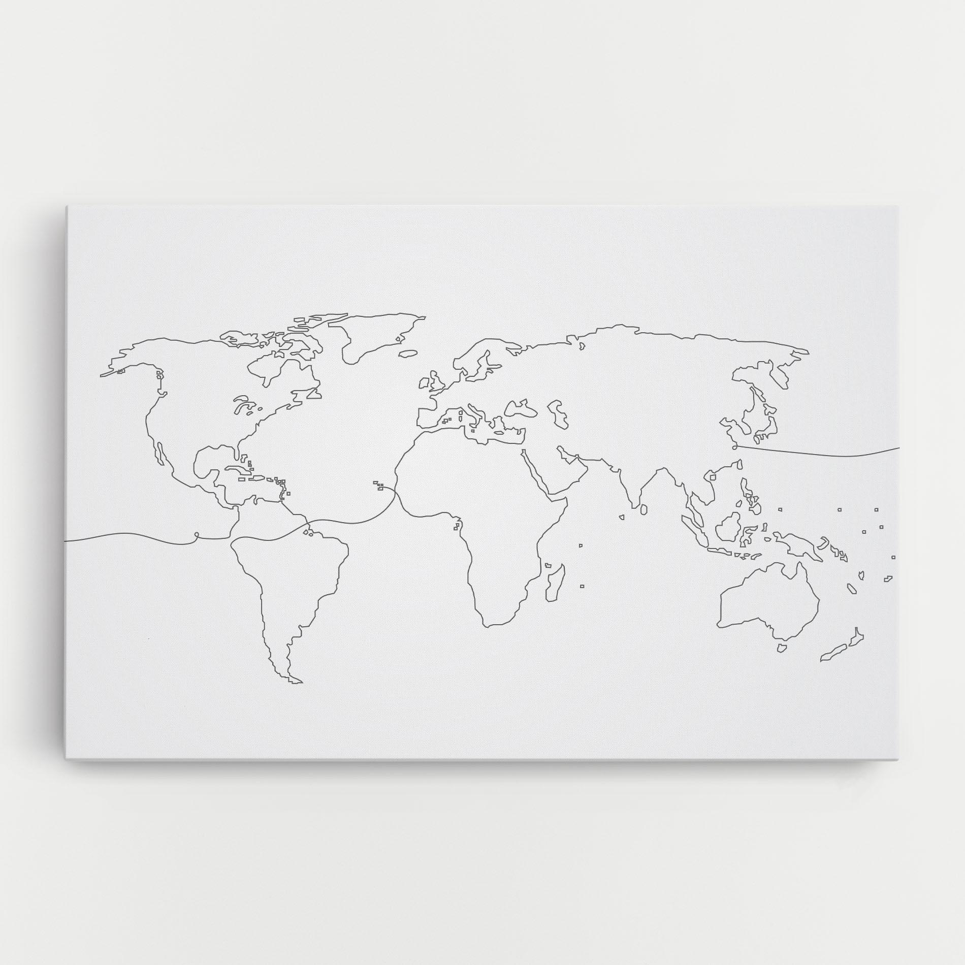 Tablou Canvas Continuous Line Map mockup 0