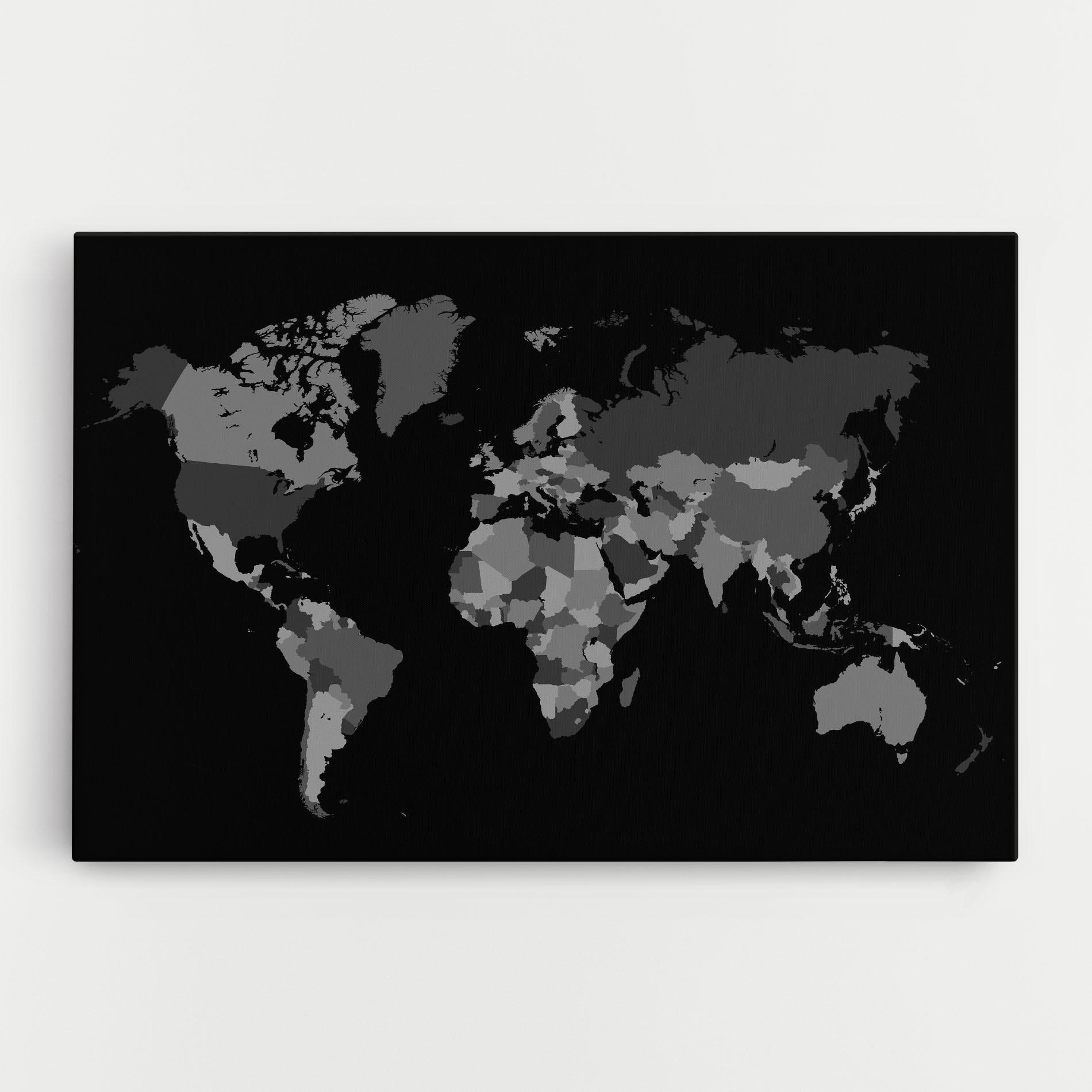 Tablou Canvas Grey Map World mockup 0