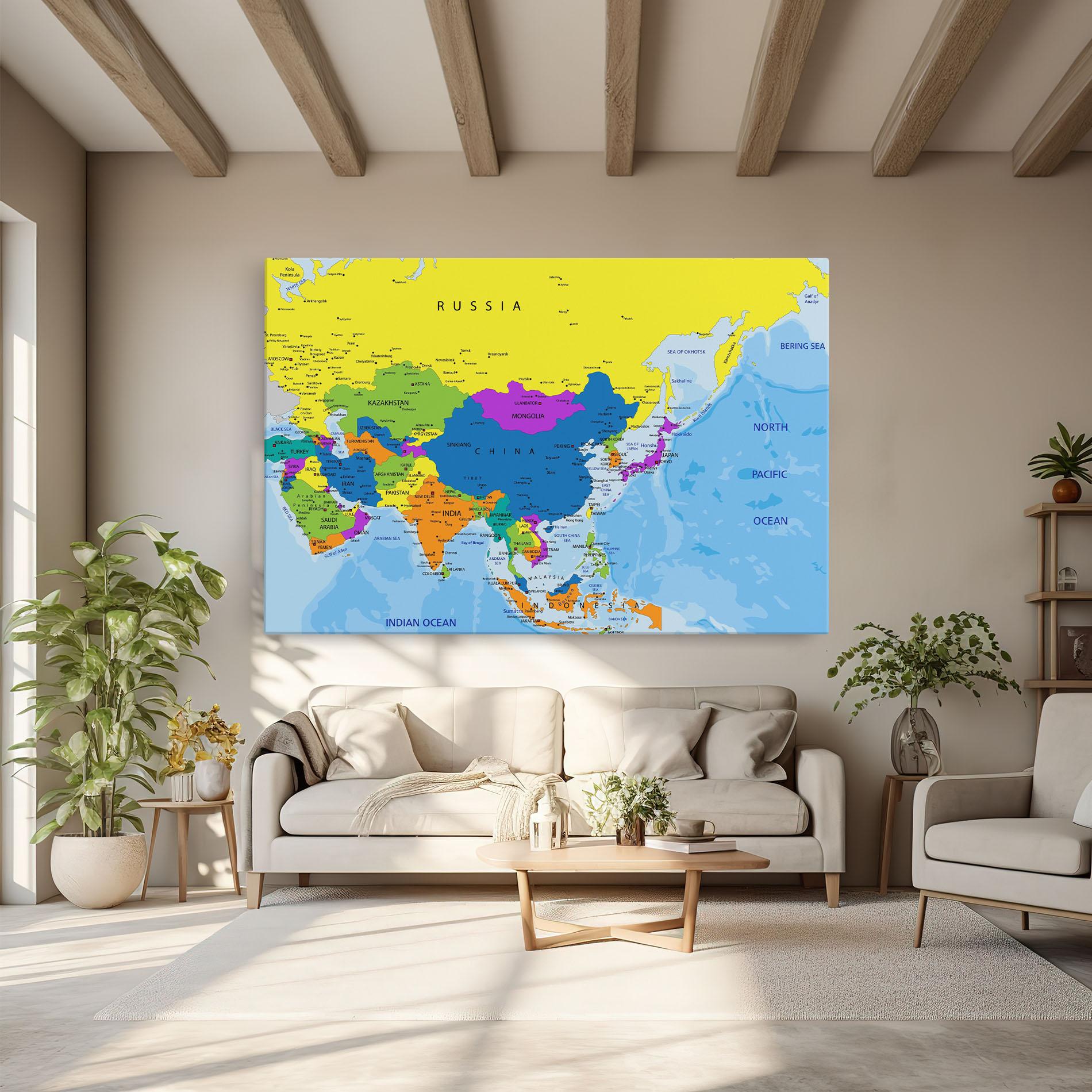 Tablou Canvas Asia Color Map mockup 6