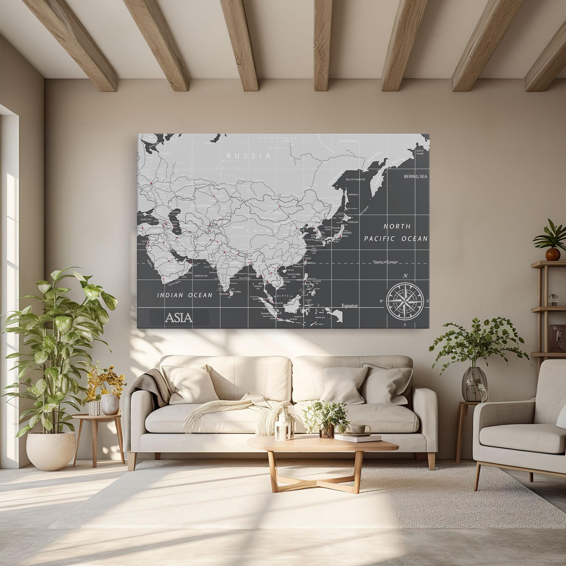 Tablou Canvas Asia Minimal Map mockup 6