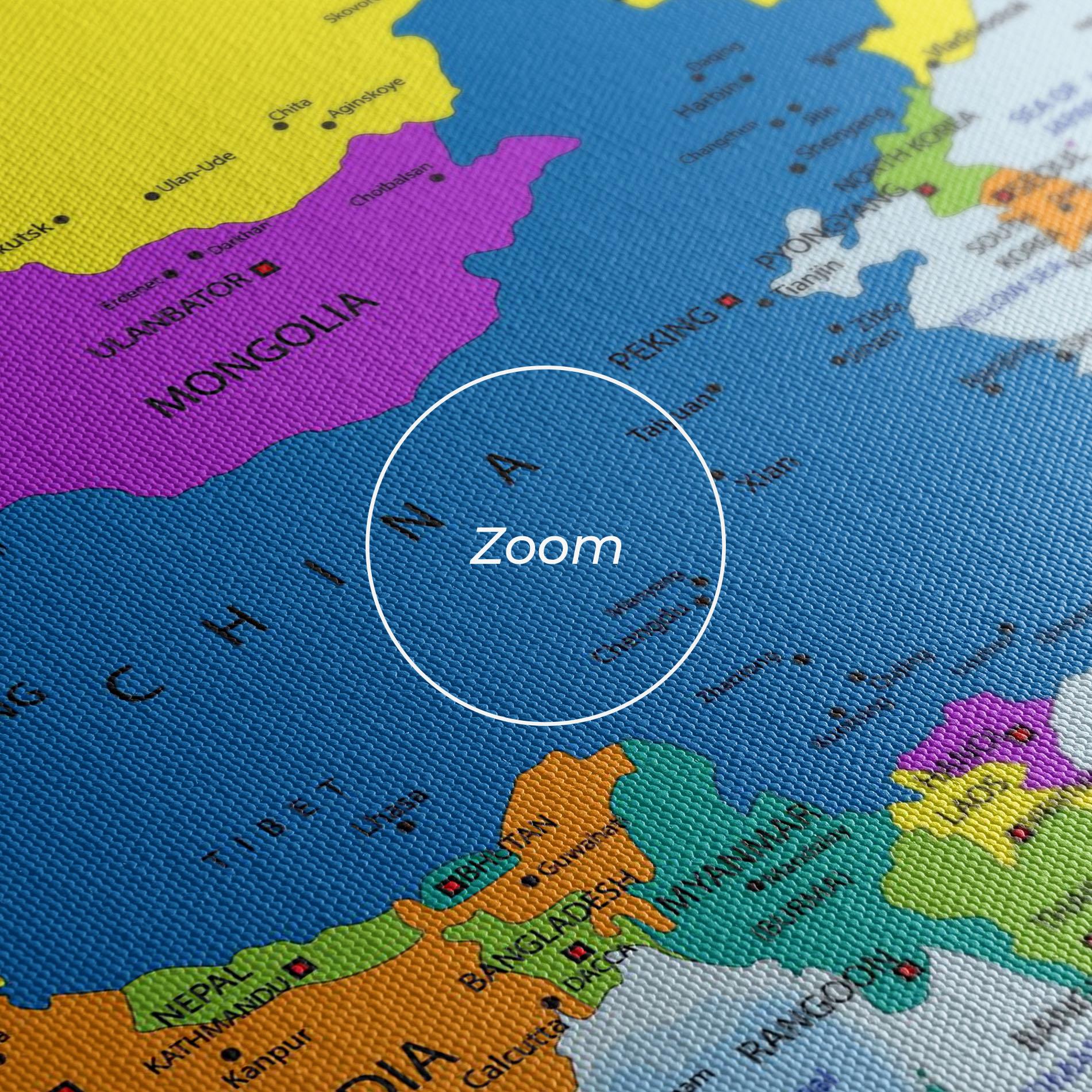 Tablou Canvas Asia Color Map mockup 3