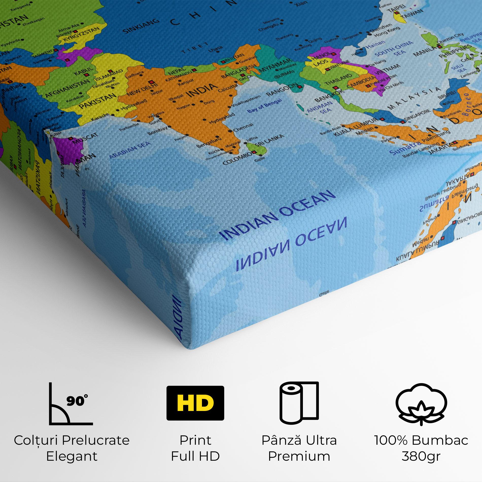 Tablou Canvas Asia Color Map mockup 4