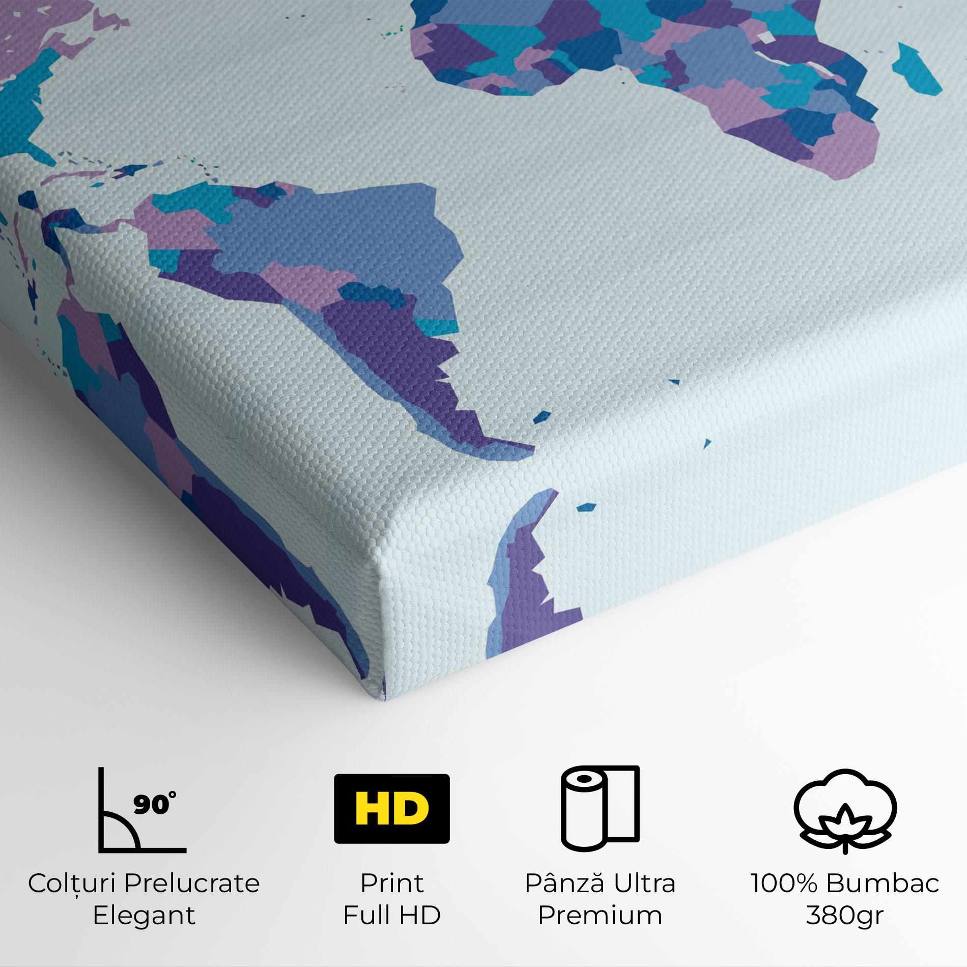 Tablou Canvas Blue Purple Map mockup 4