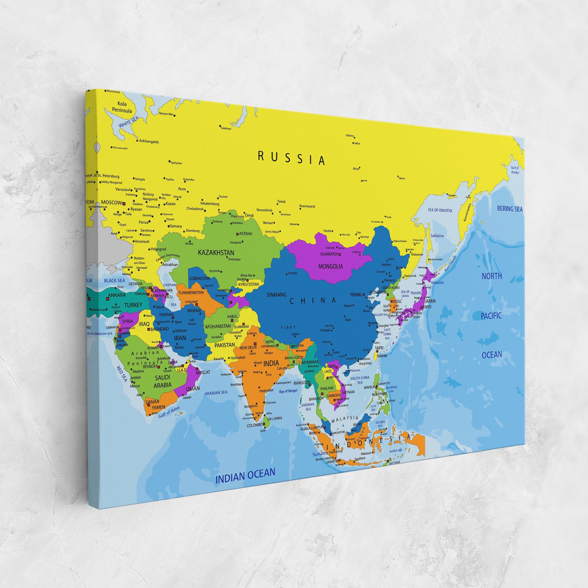 Tablou Canvas Asia Color Map mockup 1