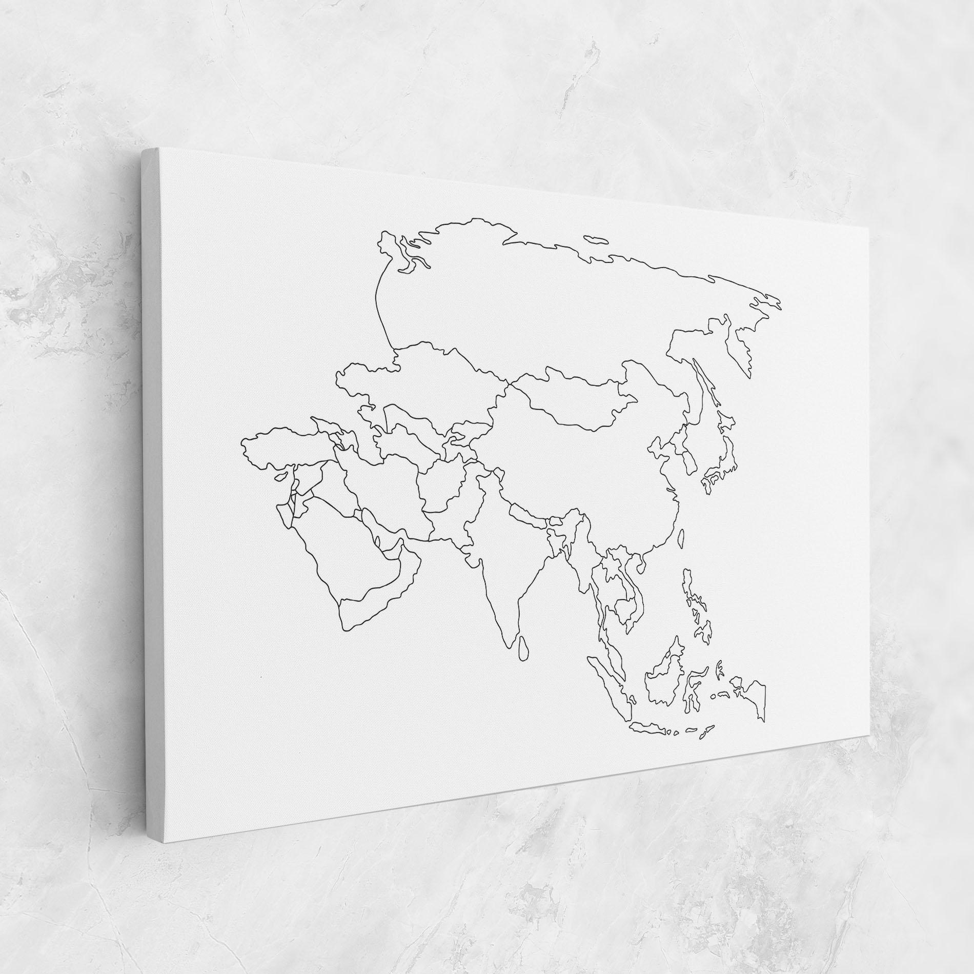 Tablou Canvas Asia Map Line mockup 1