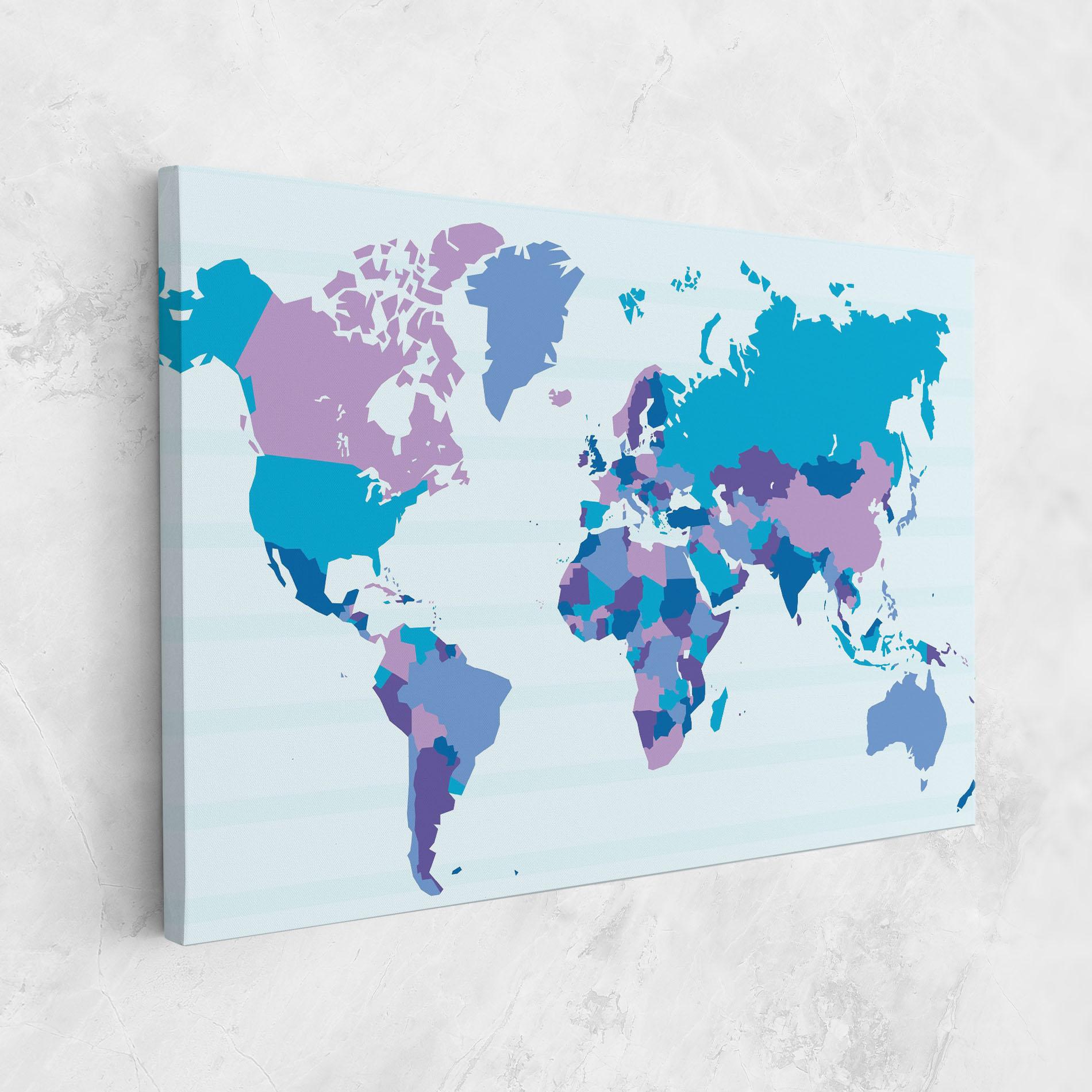 Tablou Canvas Blue Purple Map mockup 1