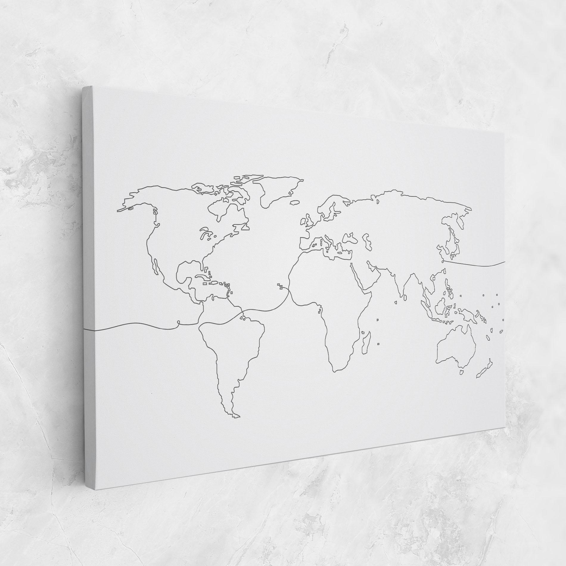 Tablou Canvas Continuous Line Map mockup 1