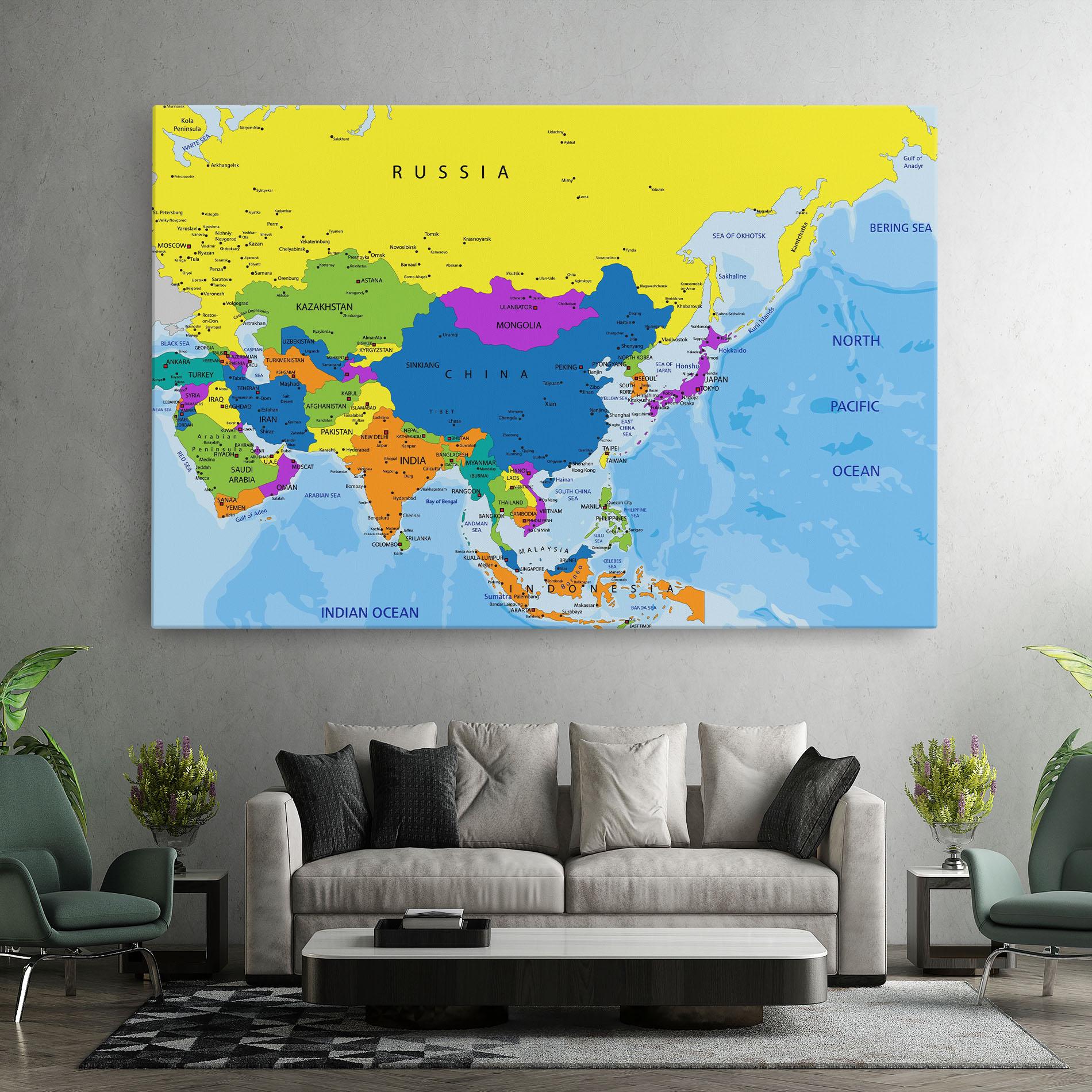 Tablou Canvas Asia Color Map mockup 7
