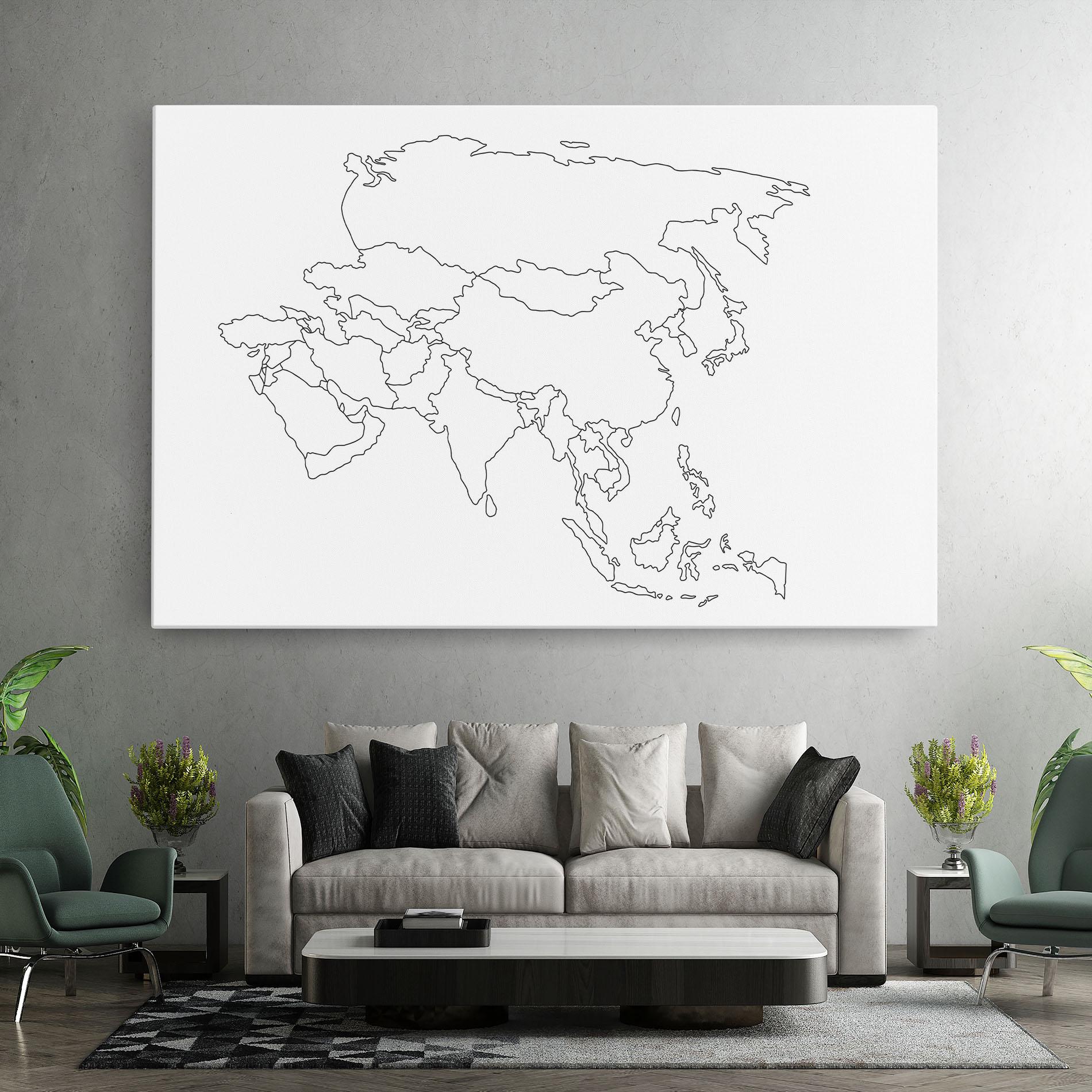 Tablou Canvas Asia Map Line mockup 7