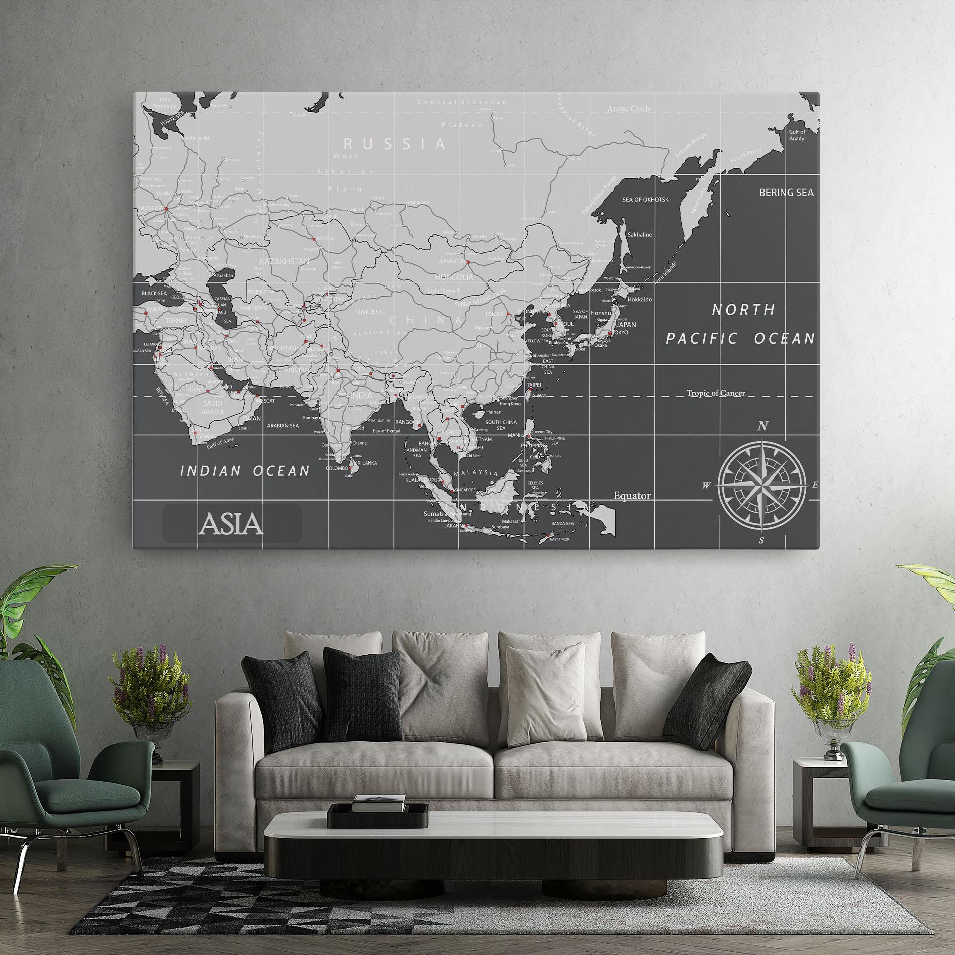 Tablou Canvas Asia Minimal Map mockup 7