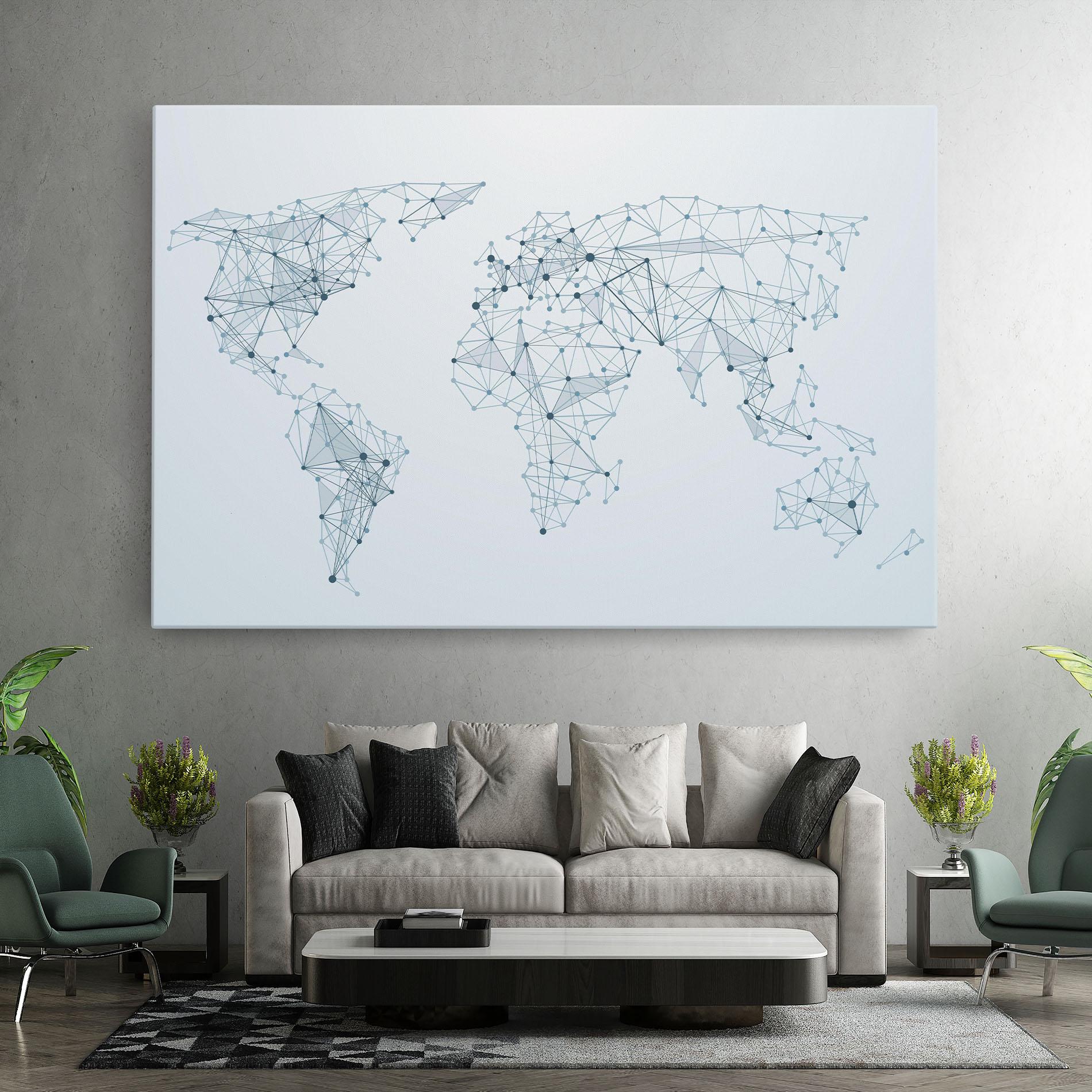 Tablou Canvas Blue Line Map mockup 7