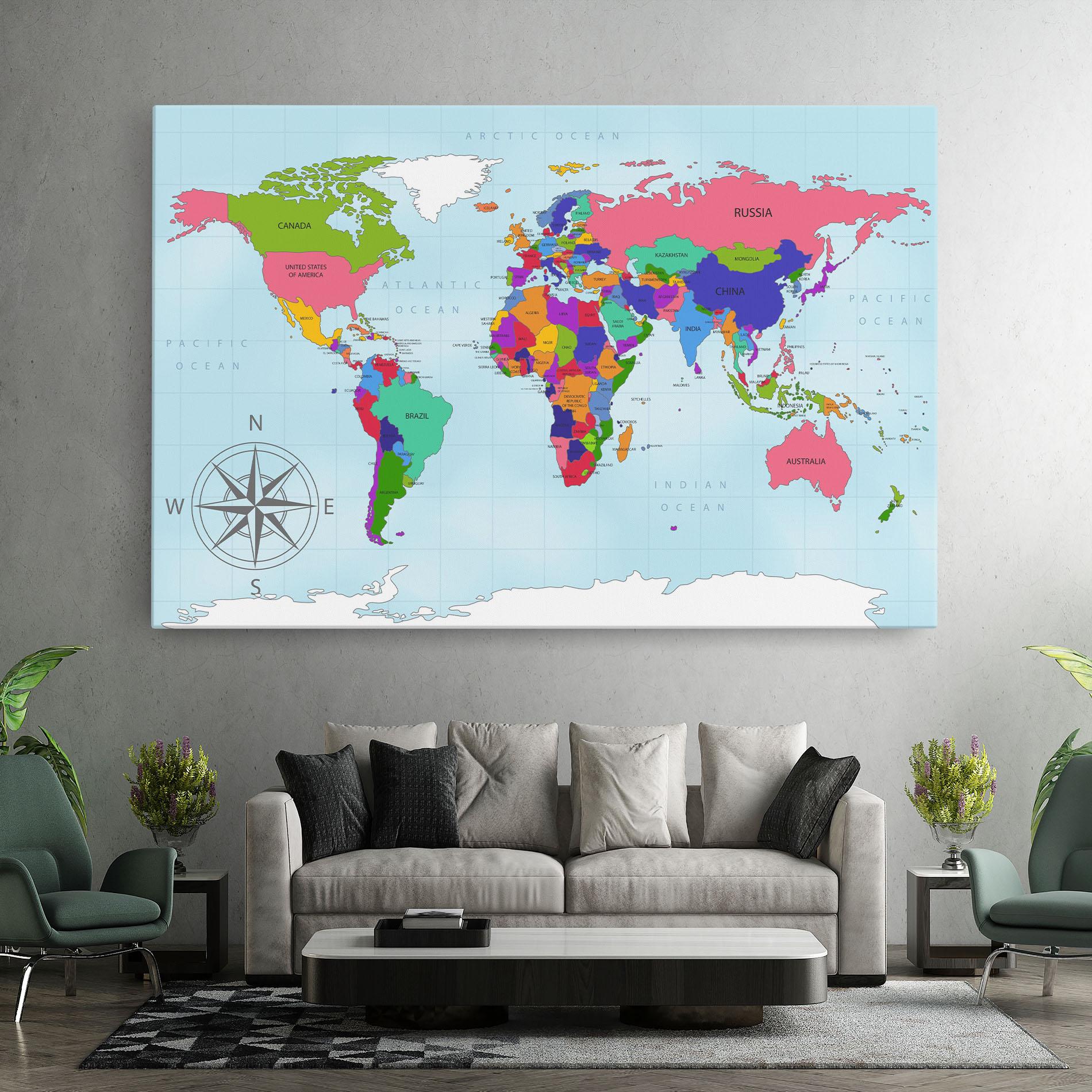 Tablou Canvas Colorful Continents mockup 7