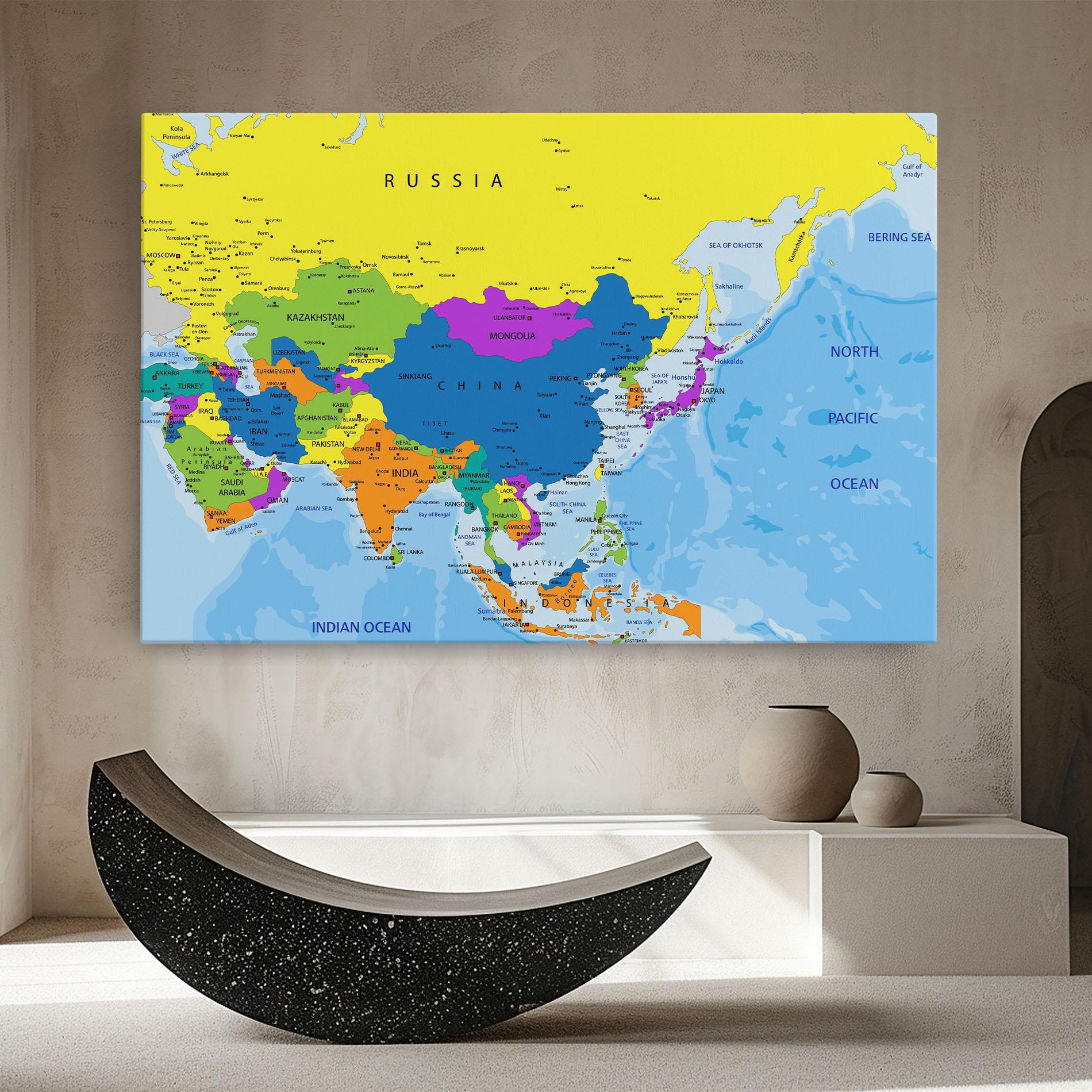 Tablou Canvas Asia Color Map mockup 8