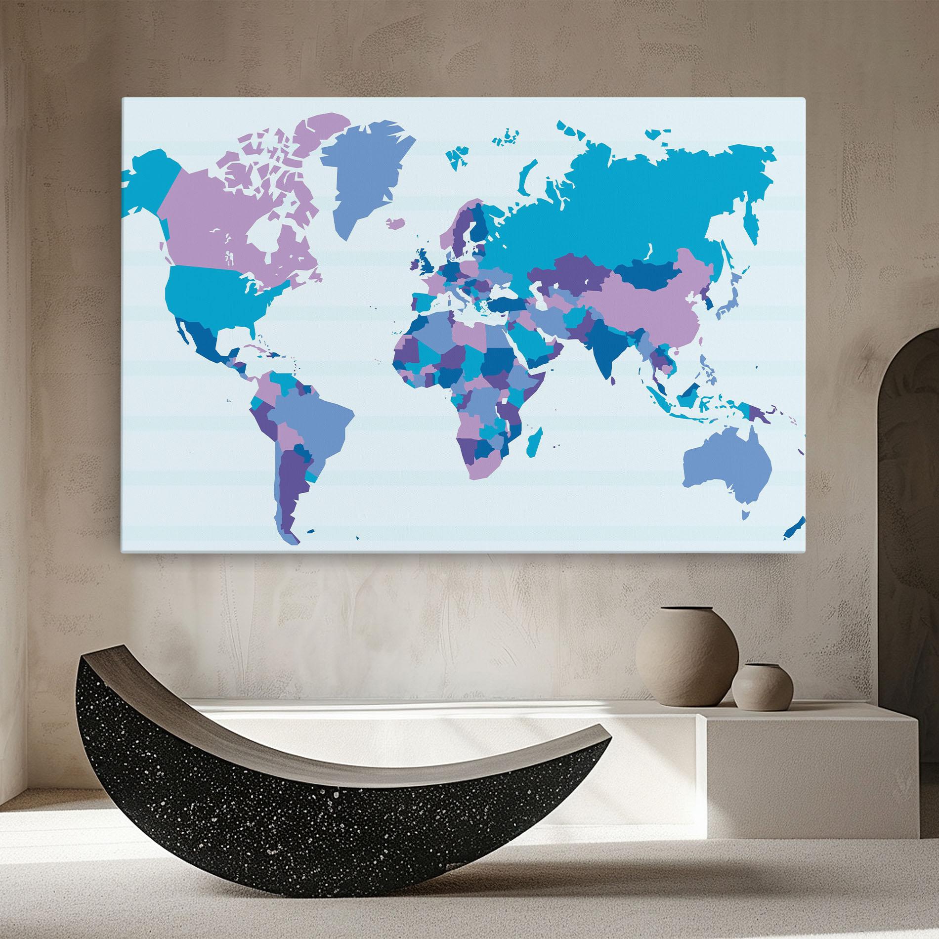 Tablou Canvas Blue Purple Map mockup 8