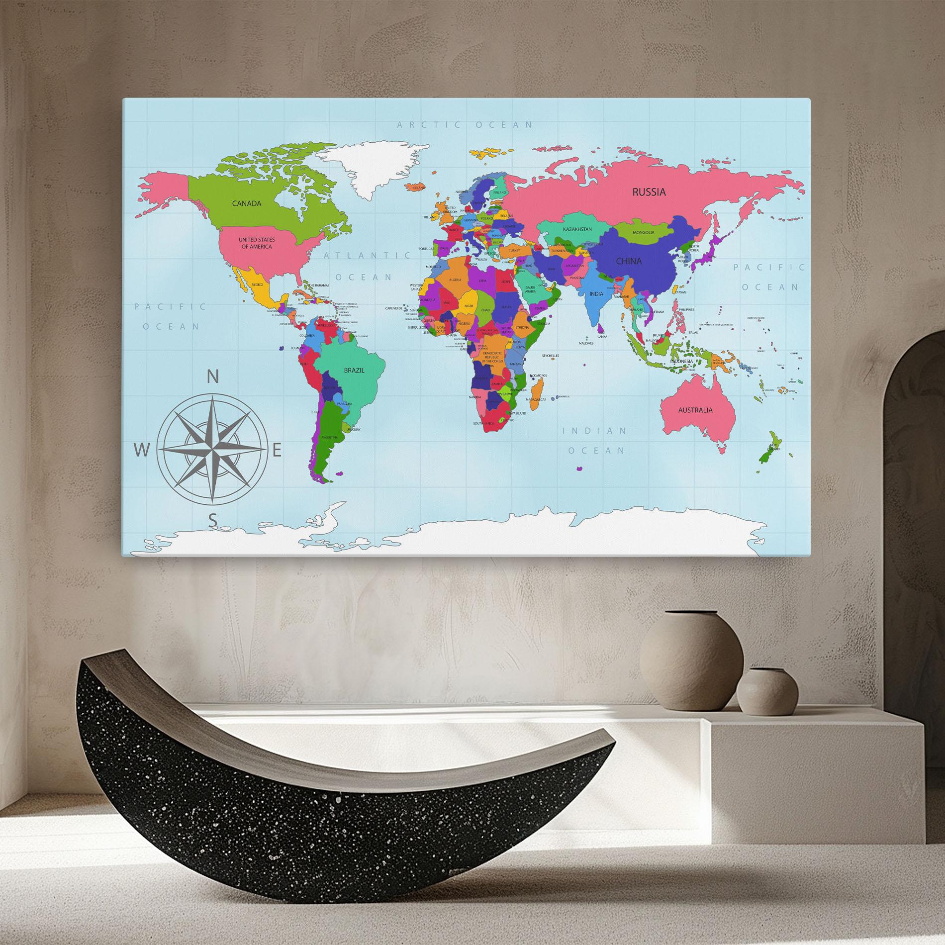 Tablou Canvas Colorful Continents mockup 8