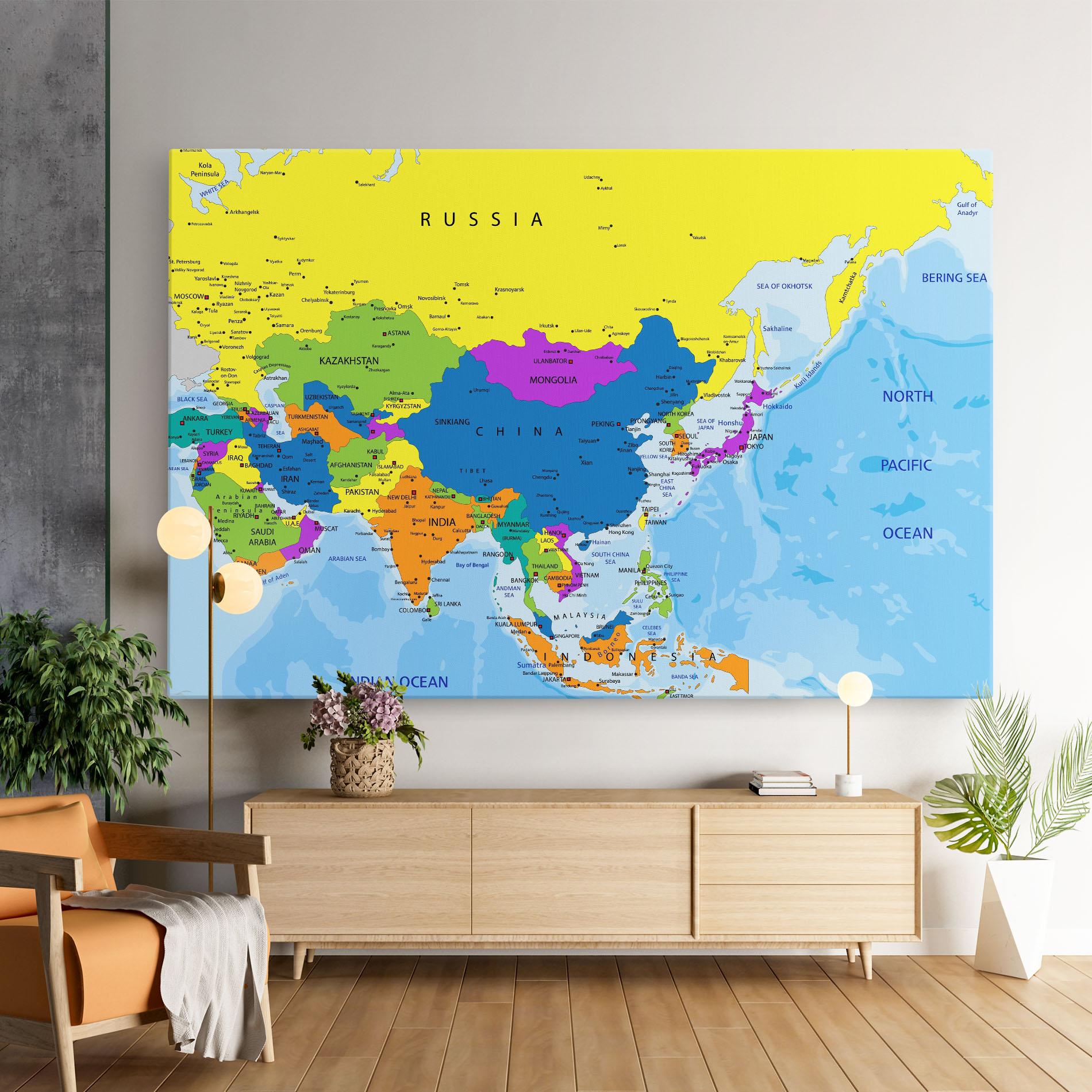 Tablou Canvas Asia Color Map mockup 9