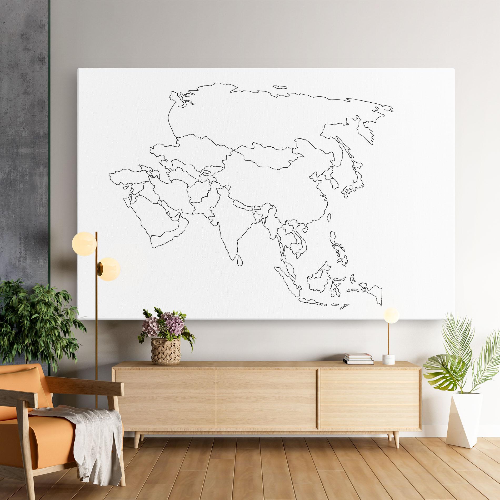 Tablou Canvas Asia Map Line mockup 9