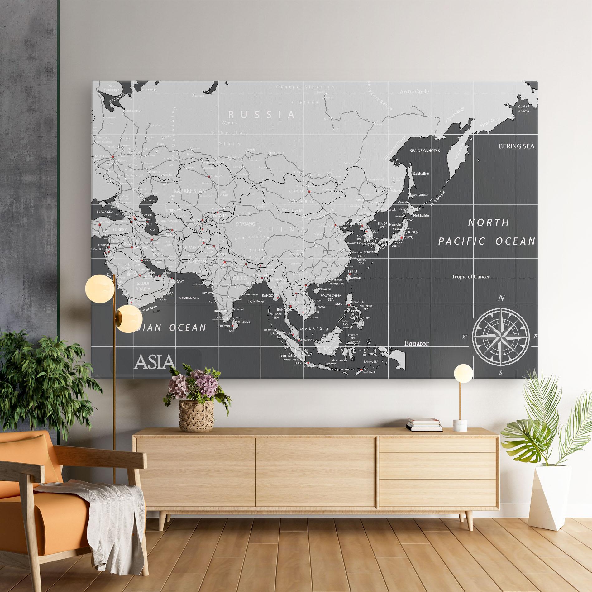 Tablou Canvas Asia Minimal Map mockup 9