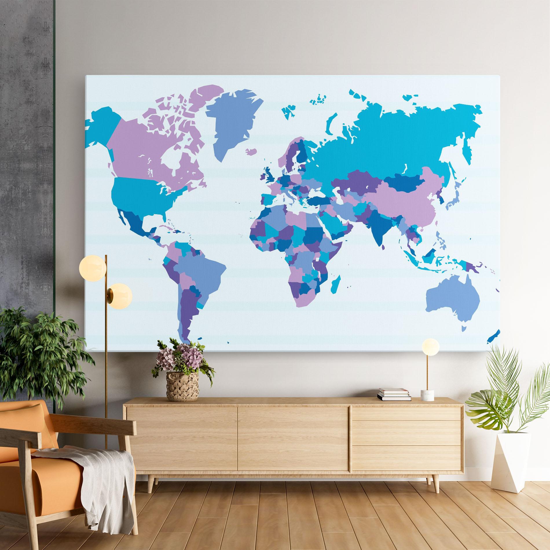 Tablou Canvas Blue Purple Map mockup 9