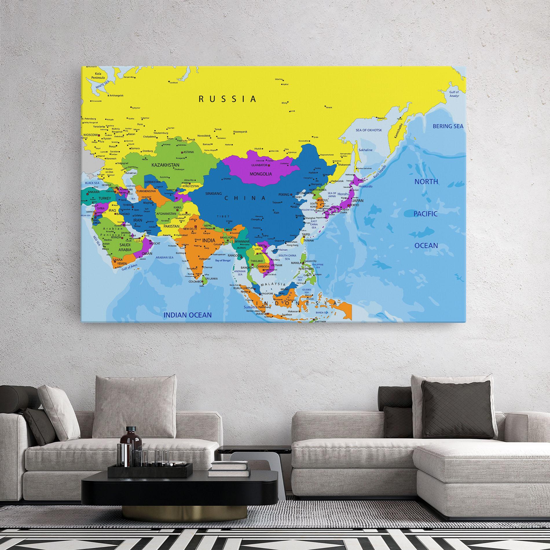 Tablou Canvas Asia Color Map mockup 2