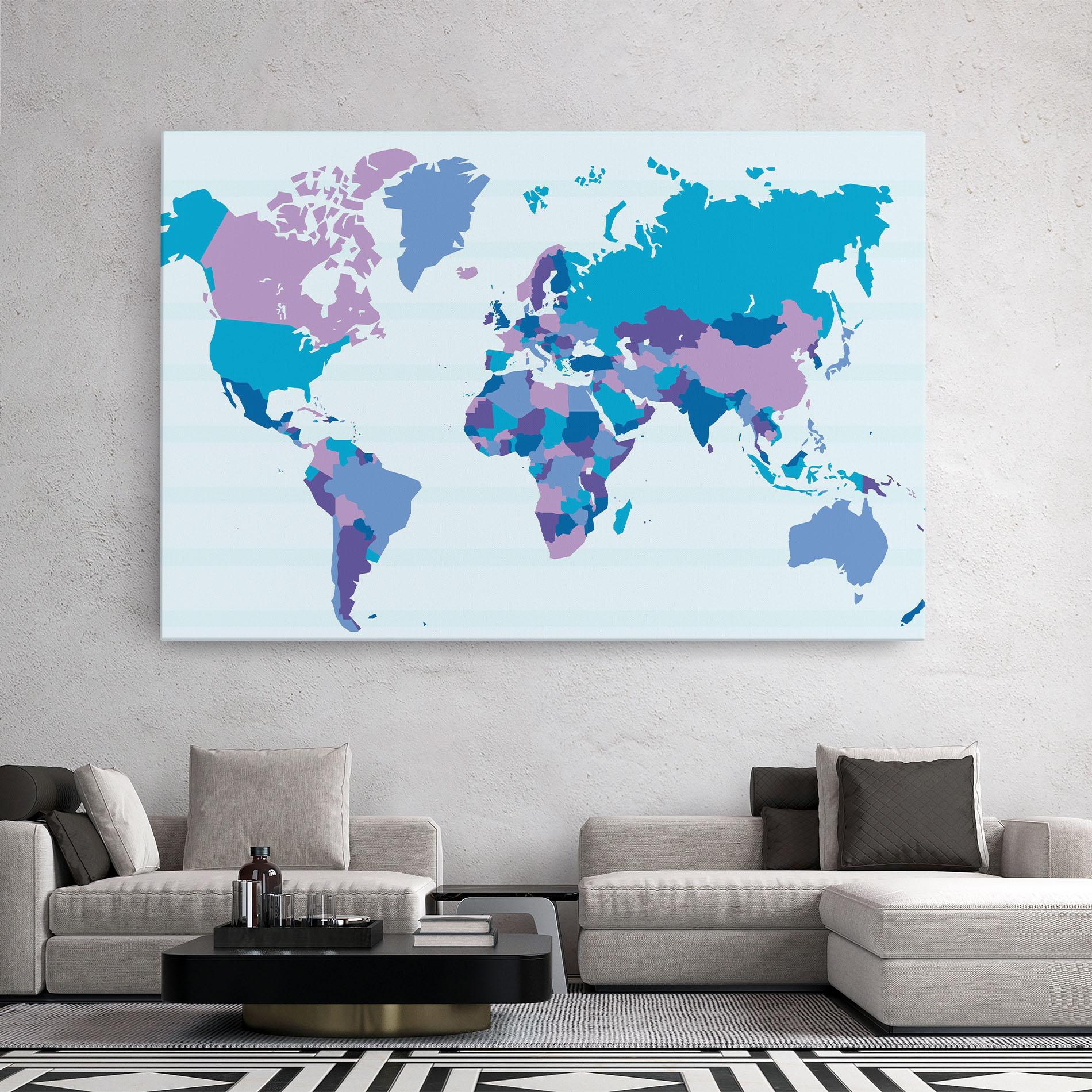 Tablou Canvas Blue Purple Map mockup 2