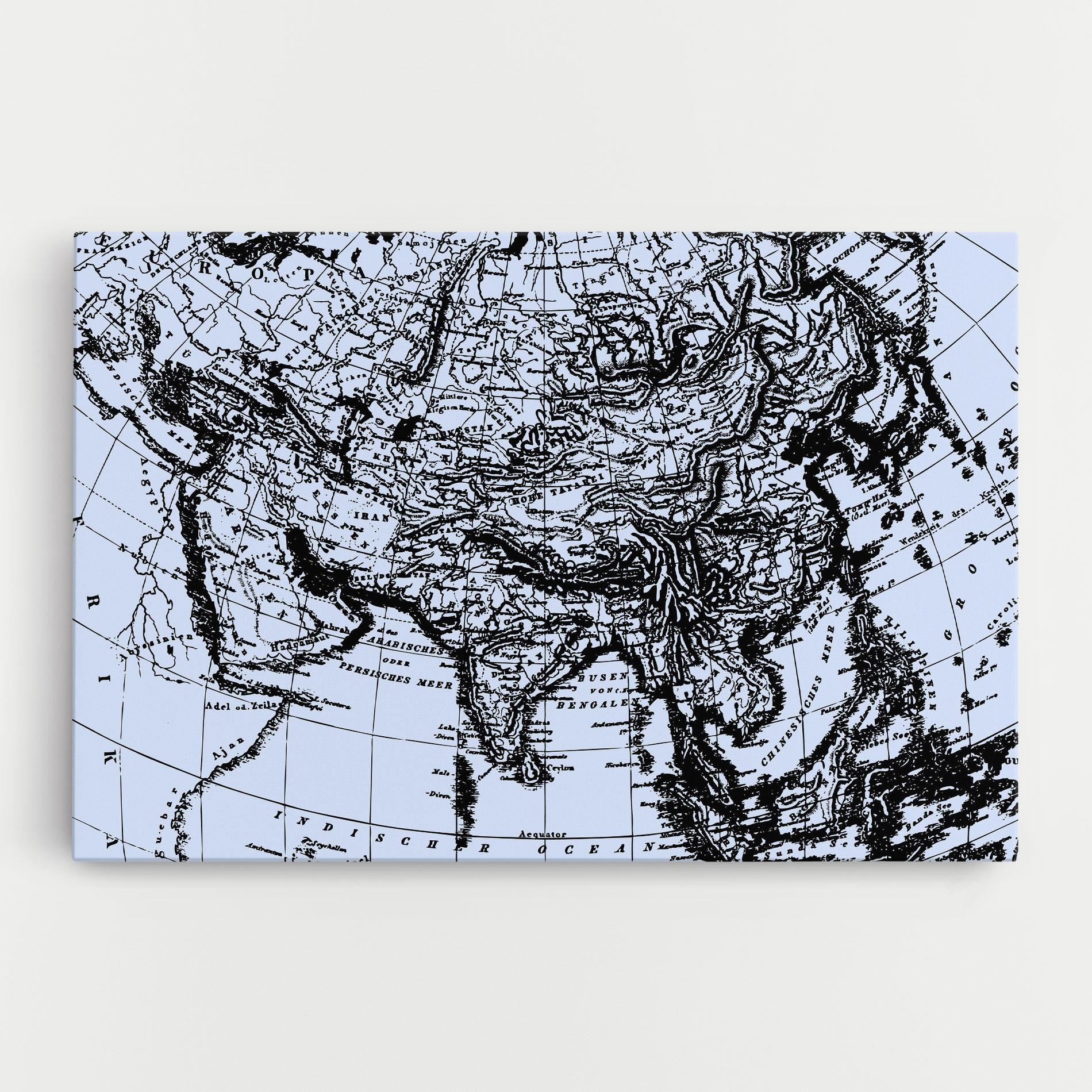 Tablou Canvas Blue Old Map mockup 0