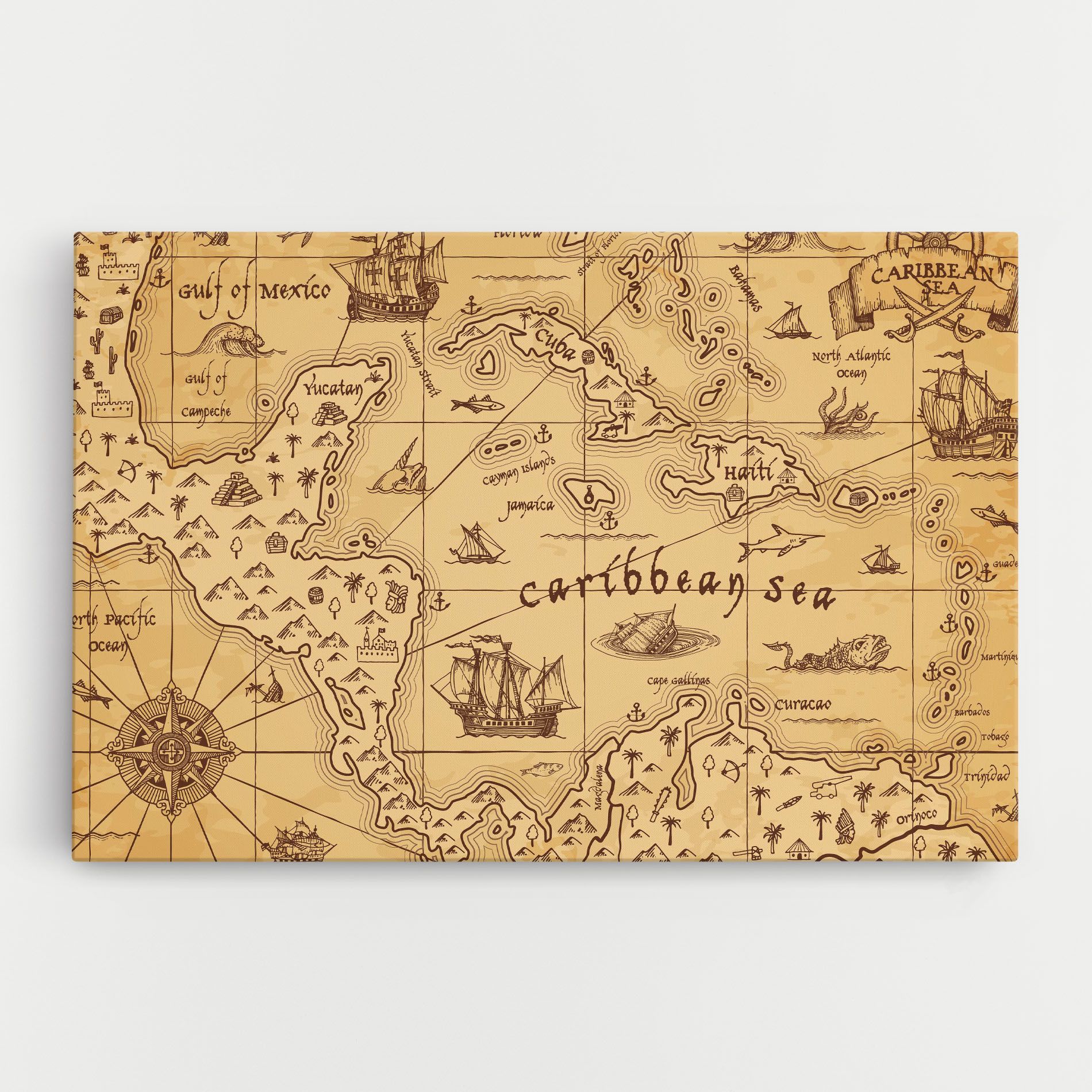Caribbean Sea Map mockup 0