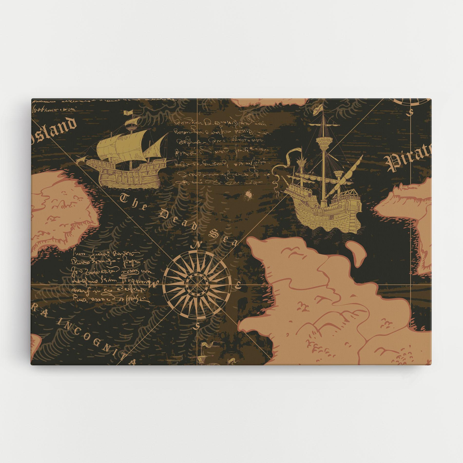 Tablou Canvas Cool Old Map mockup 0