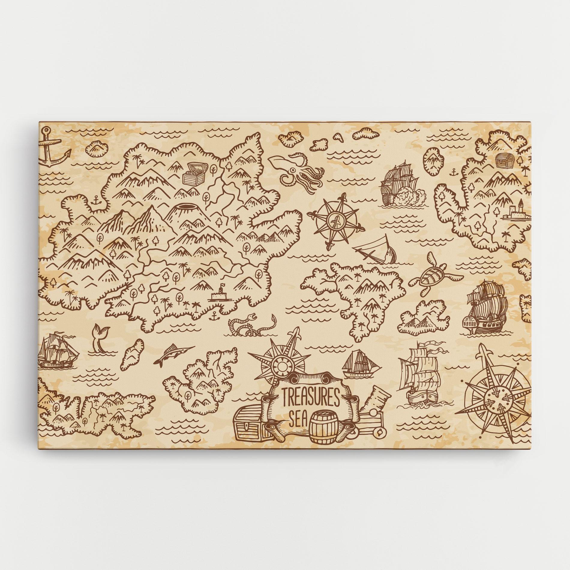 Tablou Canvas Cream Coffee Map mockup 0