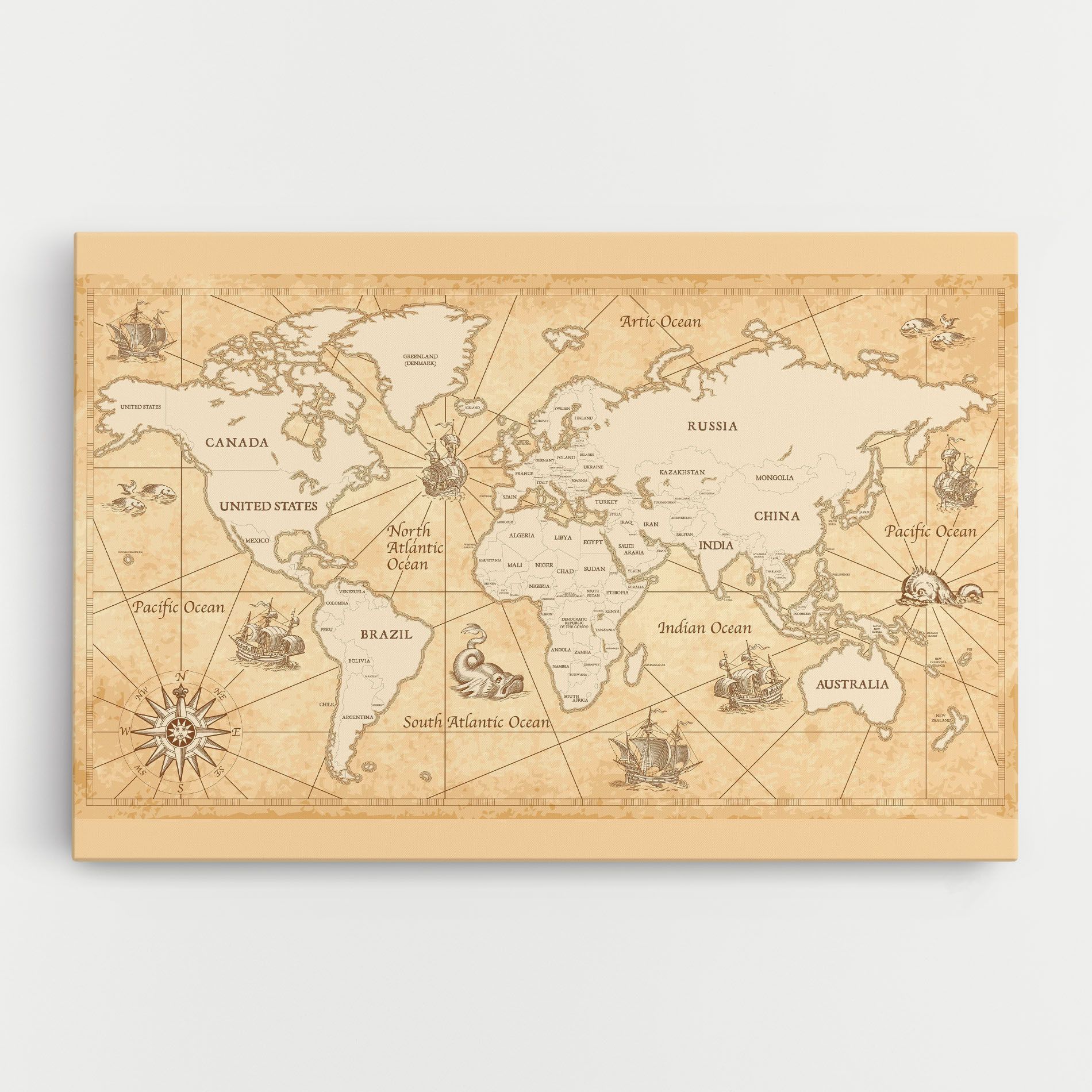 Cream Old Map mockup 0