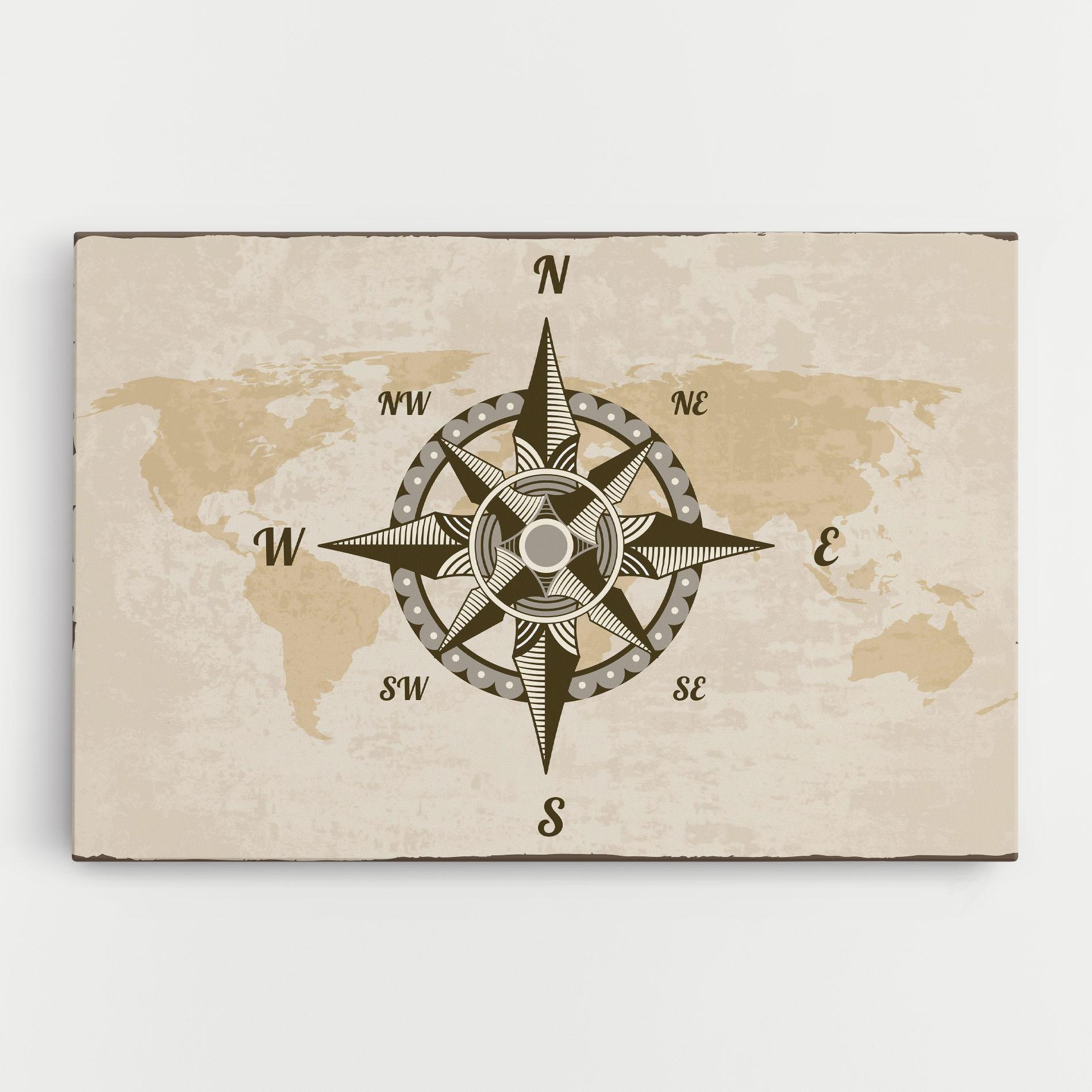 Tablou Canvas Nautical Compass mockup 0