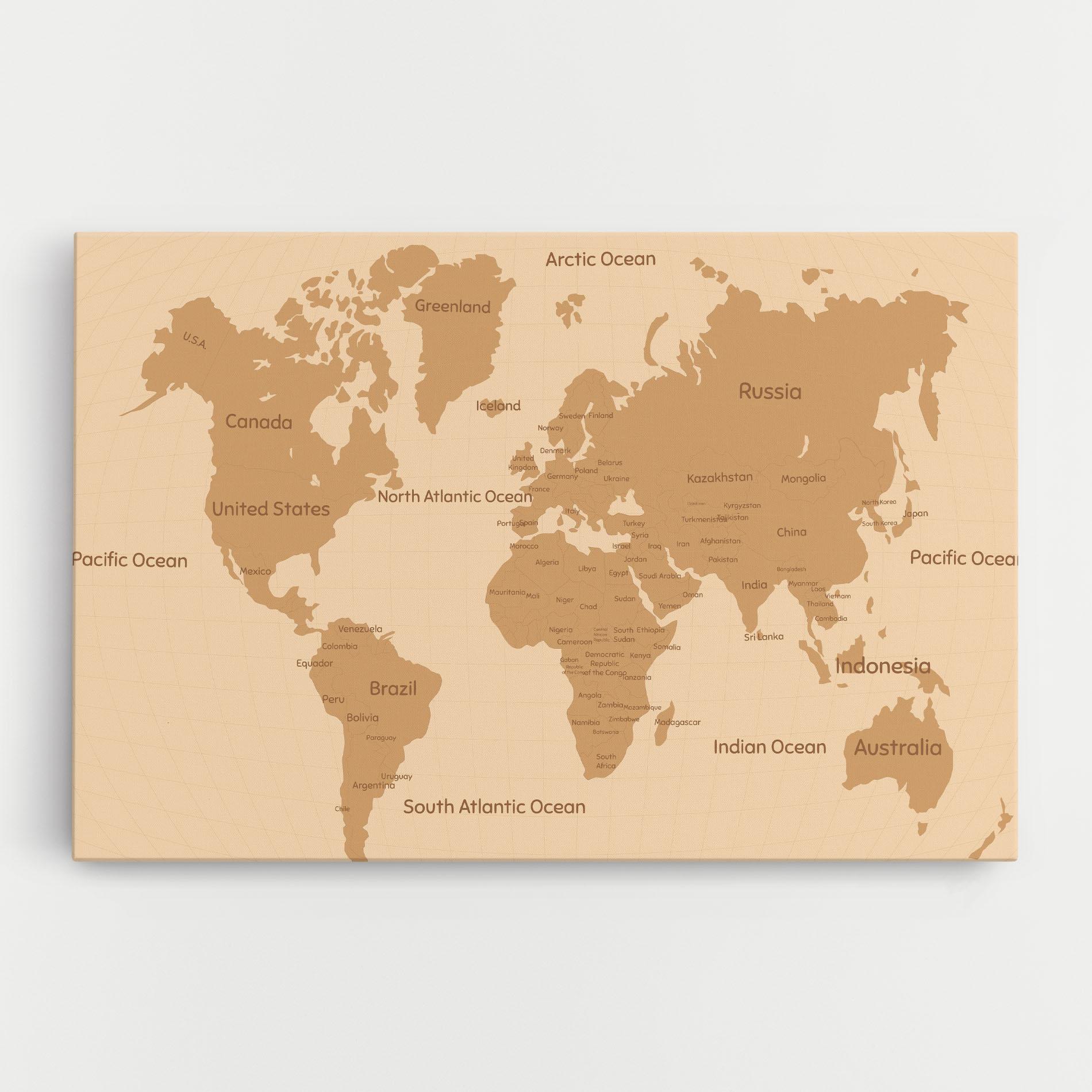 Tablou Canvas Ocean Old Map mockup 0