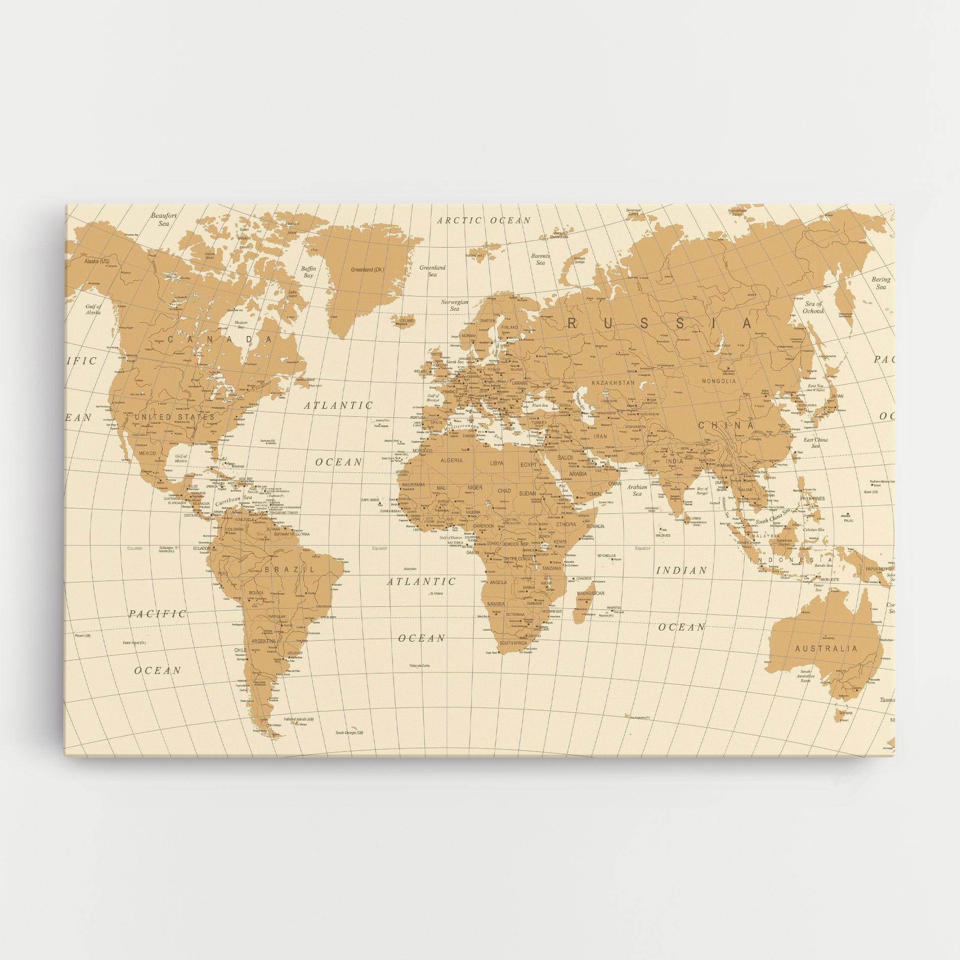Tablou Canvas Old Map Cream mockup 0