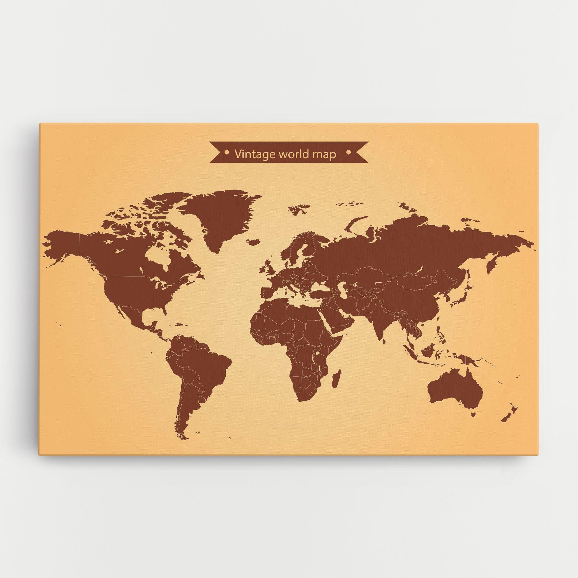 Tablou Canvas Vintage World Map mockup 0