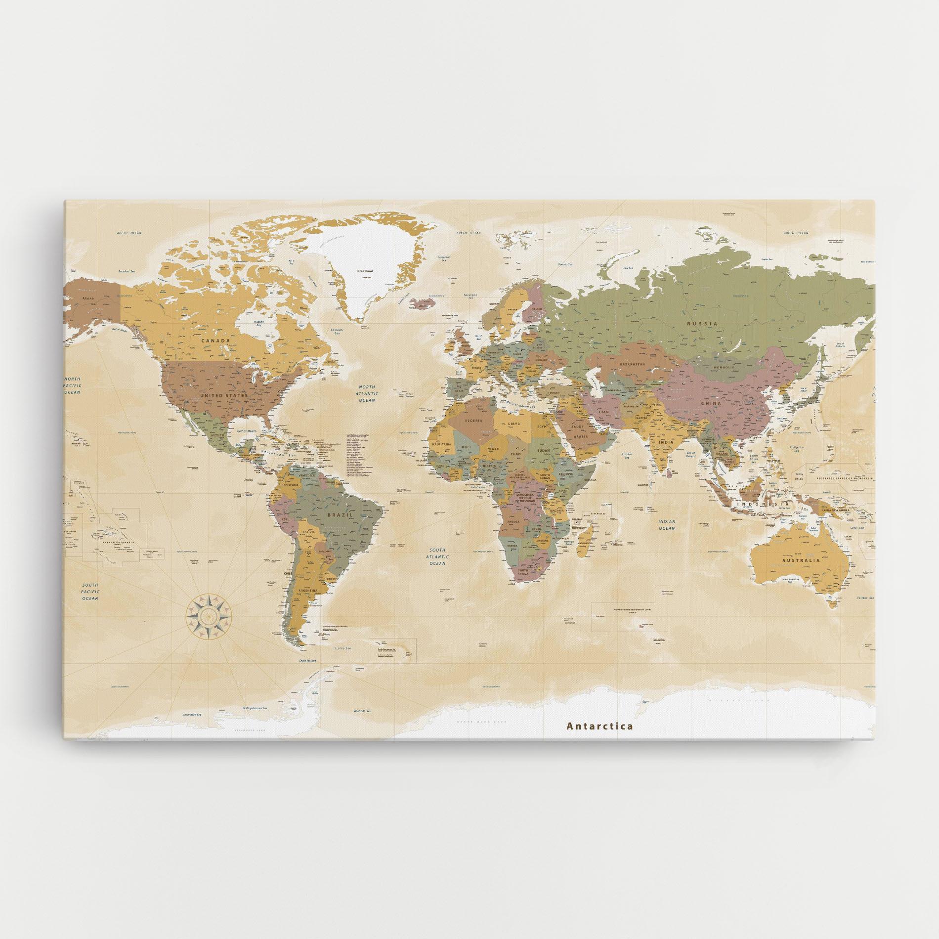 Tablou Canvas World Map Vintage mockup 0