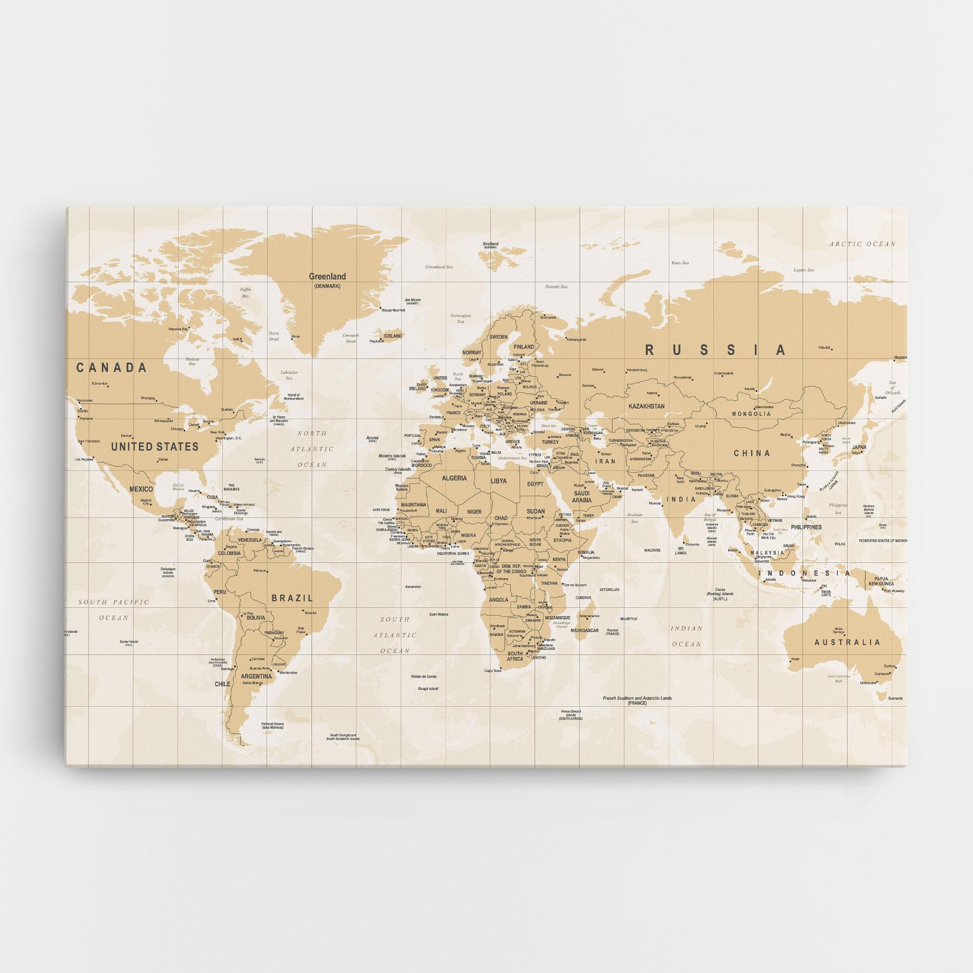 Tablou Canvas World Old Map mockup 0