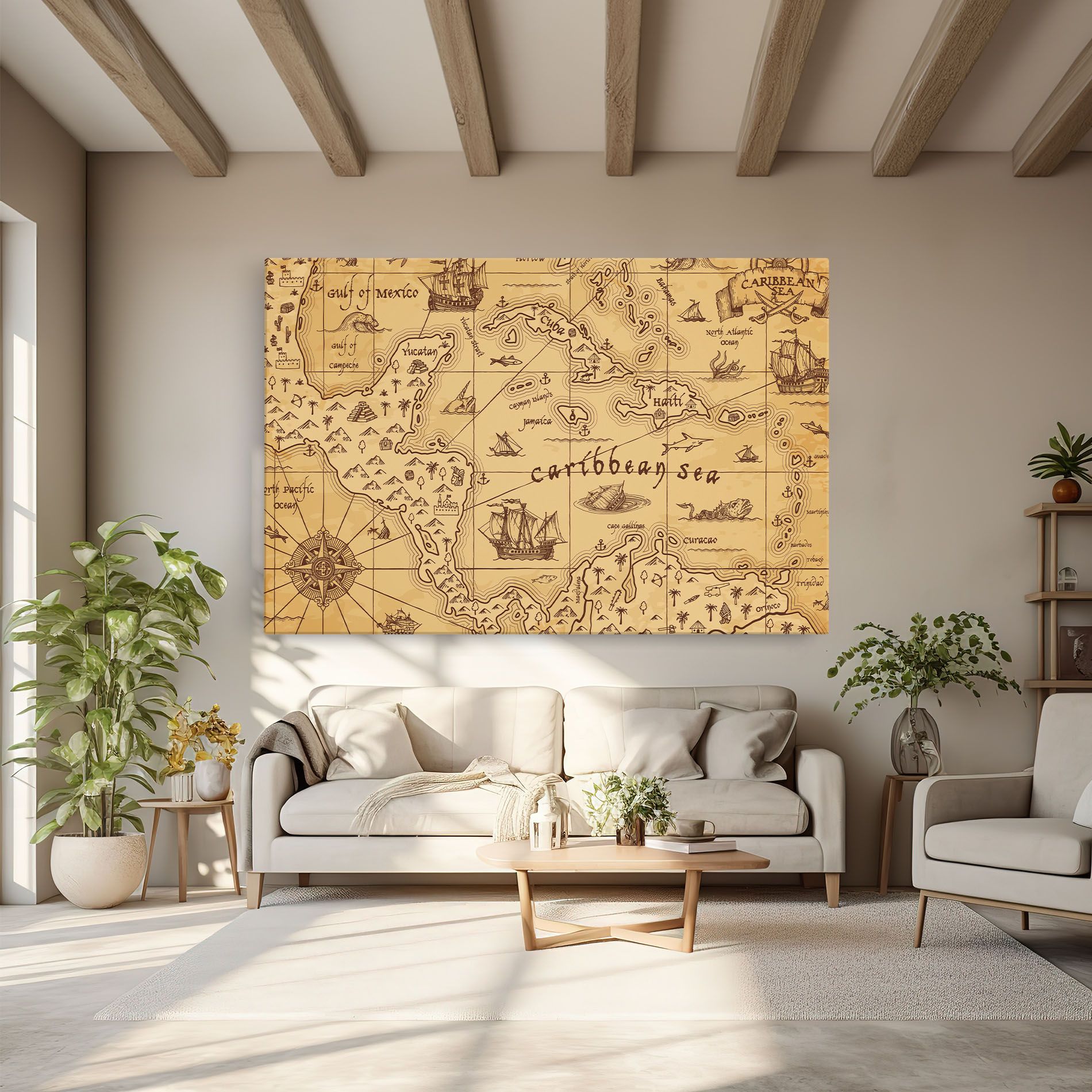 Caribbean Sea Map mockup 6