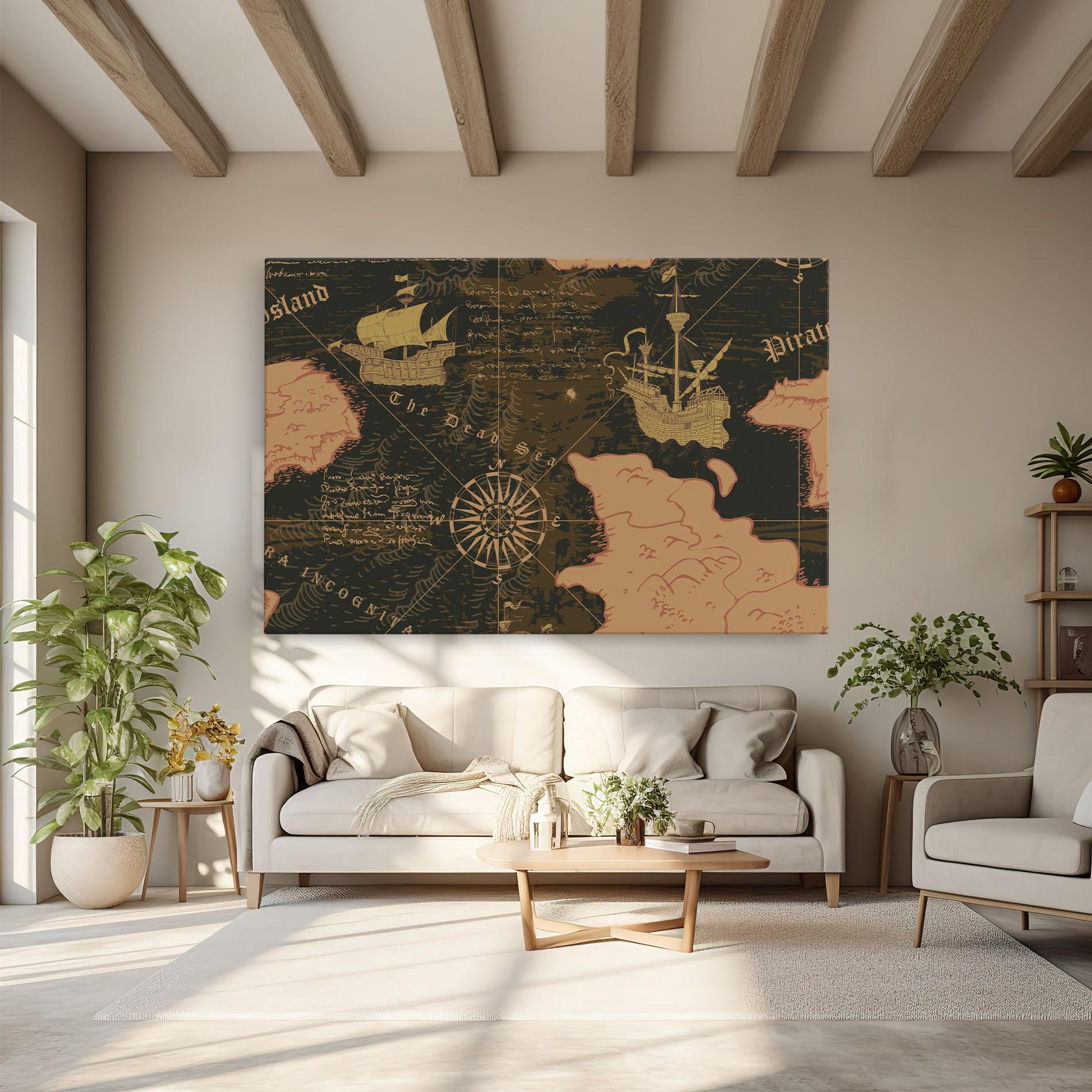 Tablou Canvas Cool Old Map mockup 6