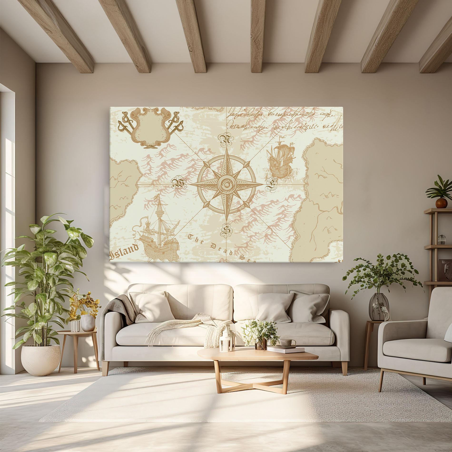 Tablou Canvas Cream Compass mockup 6