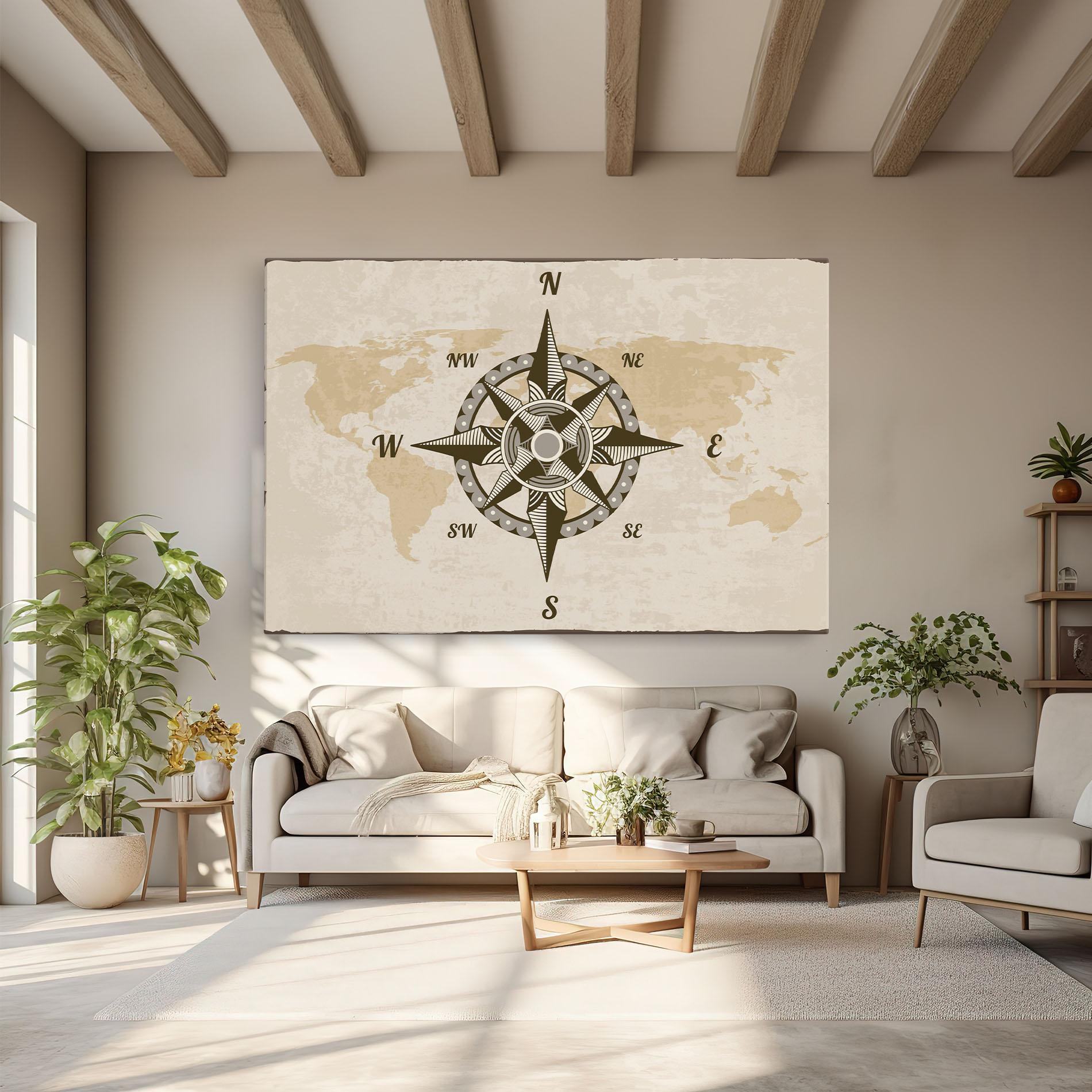 Tablou Canvas Nautical Compass mockup 6