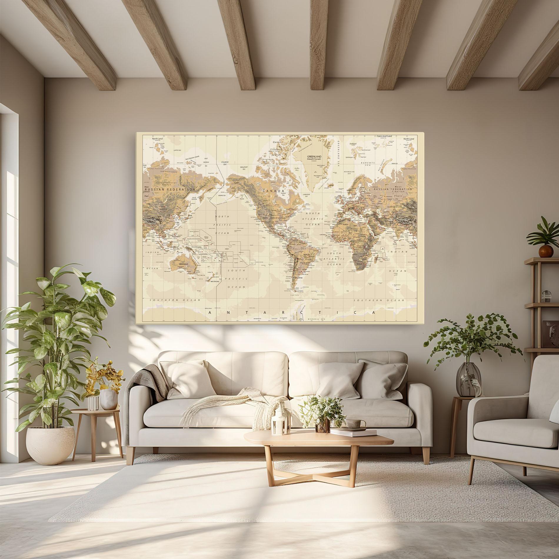 Tablou Canvas Old Canada Map mockup 6