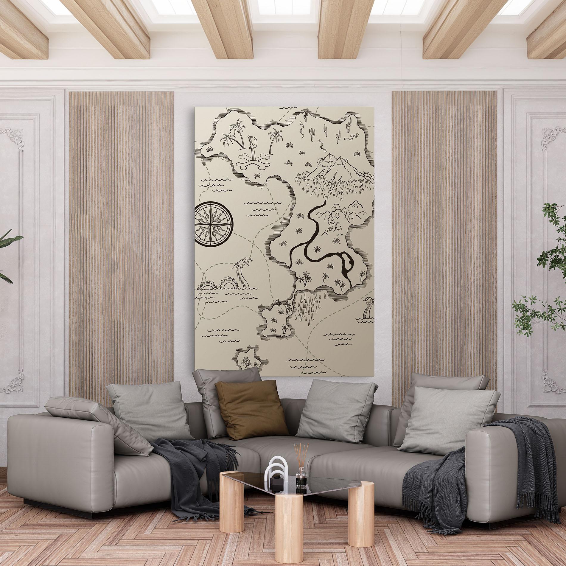 Tablou Canvas Cream Island Map mockup 6
