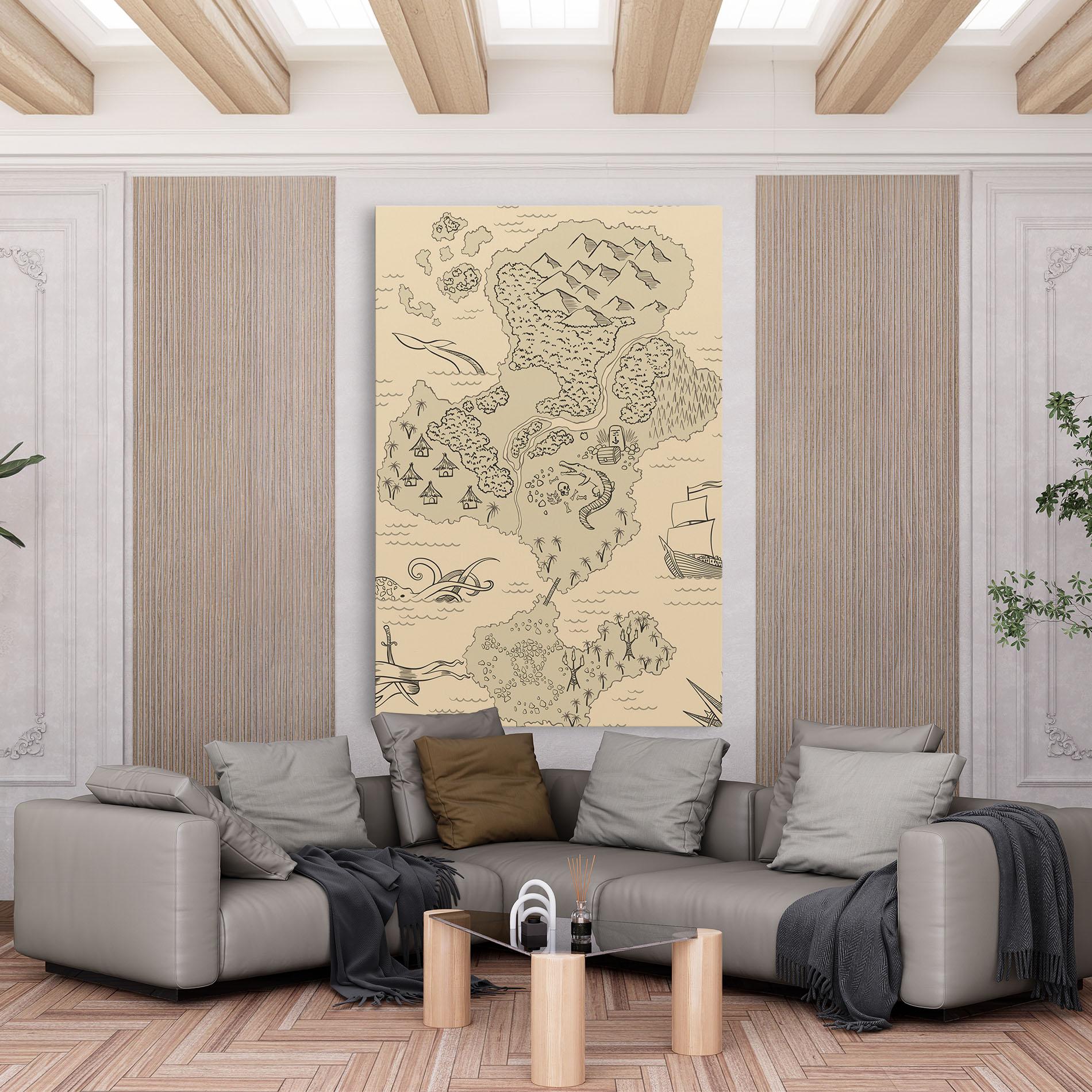 Tablou Canvas Island Old Map mockup 6